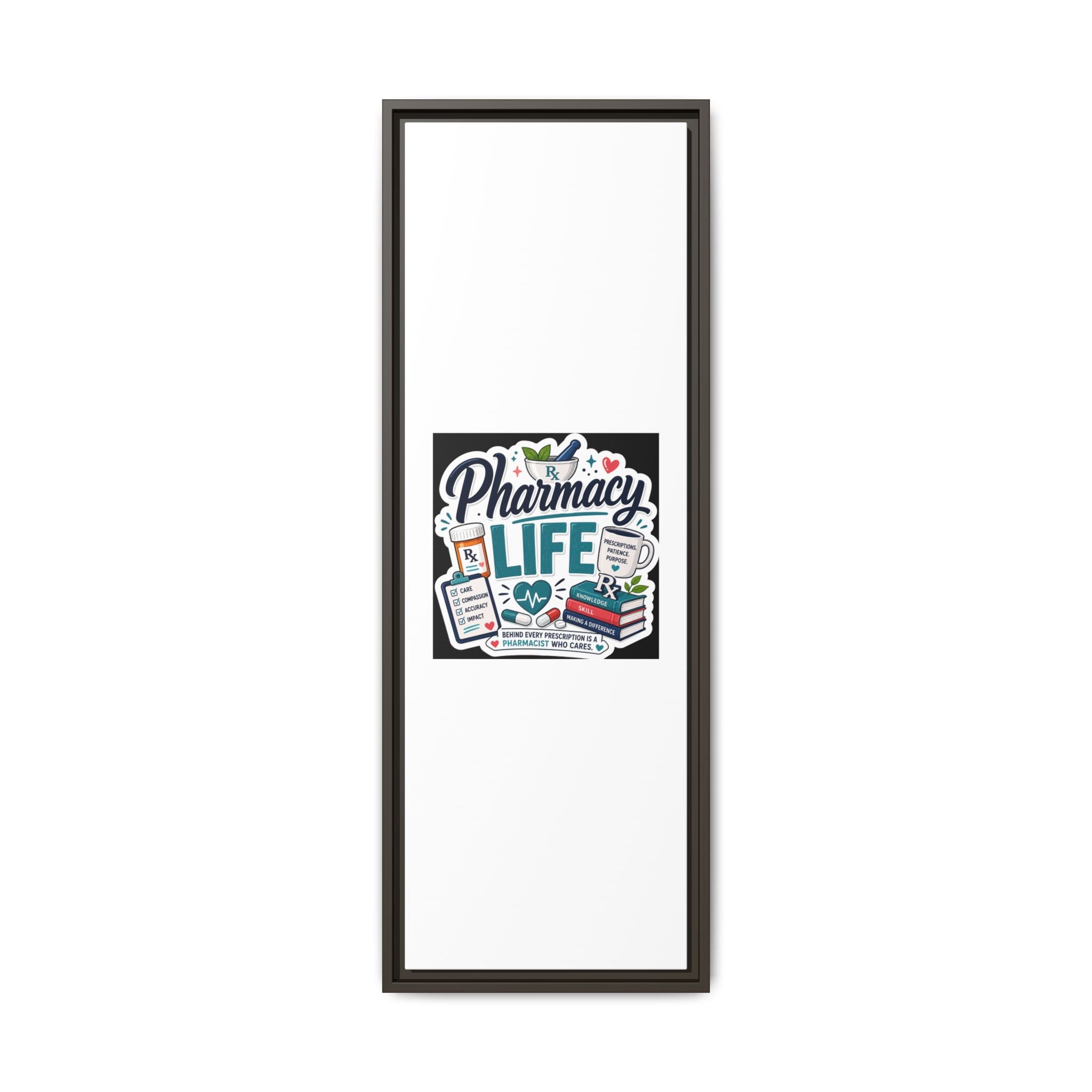 Pharmacy Life Framed Canvas Art — Colorful Pharmacist Wall Decor