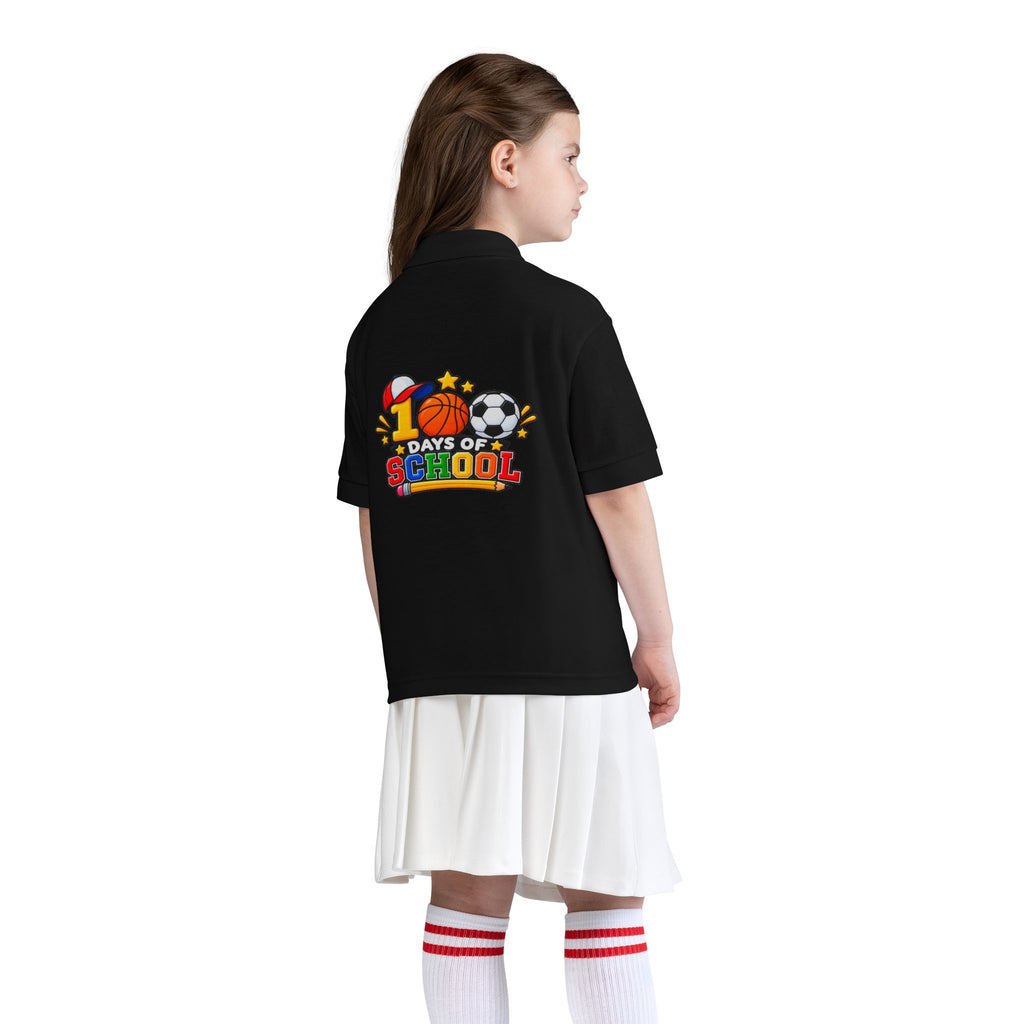 Youth Polo — "100 Days of School" Sport-Themed Kids Polo