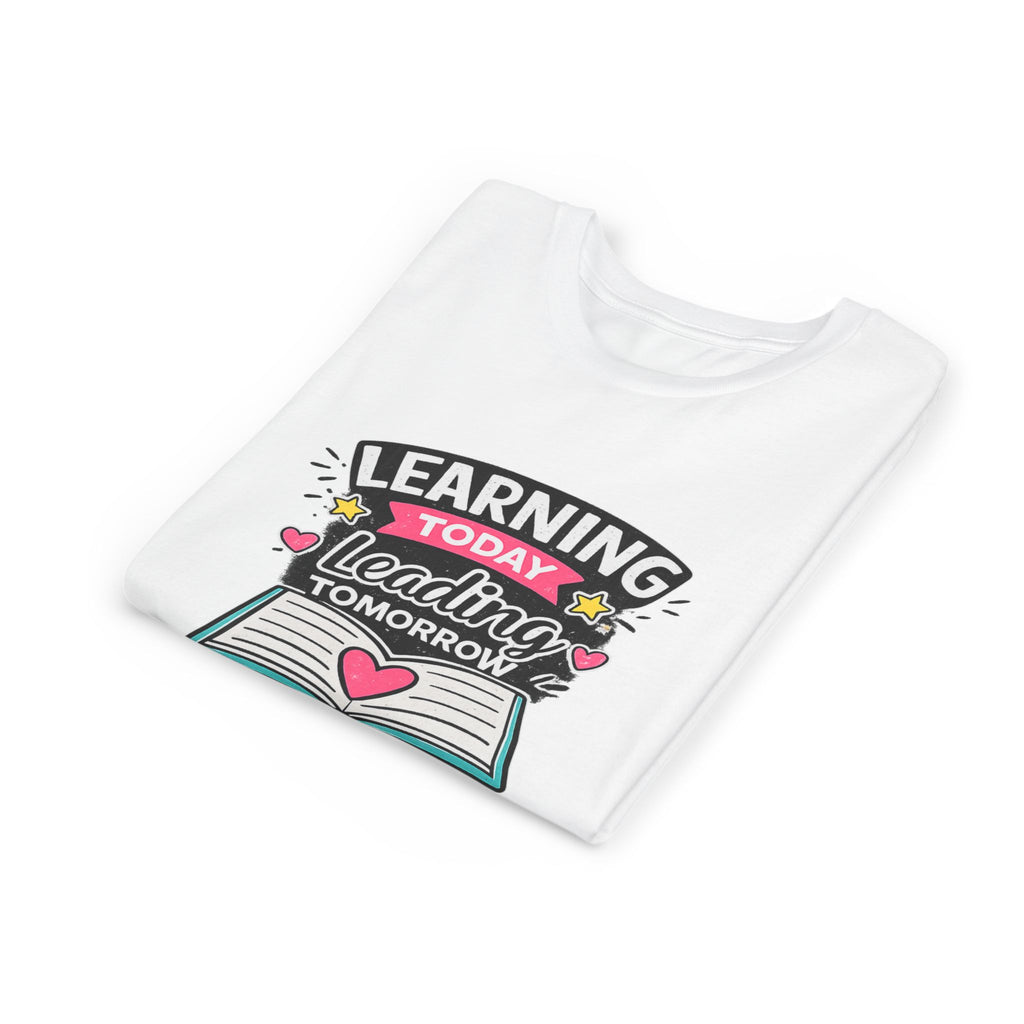 Youth Tee — "Learning Today, Leading Tomorrow" School Kids Graphic T-Shirt