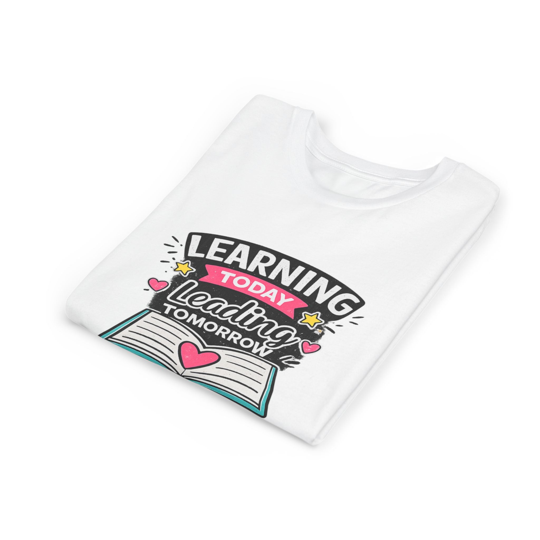 Youth Tee — "Learning Today, Leading Tomorrow" School Kids Graphic T-Shirt