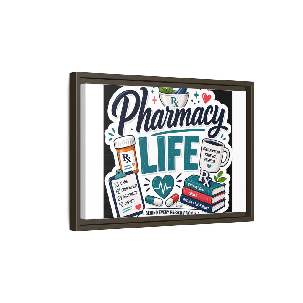 Pharmacy Life Framed Canvas Art — Colorful Pharmacist Wall Decor
