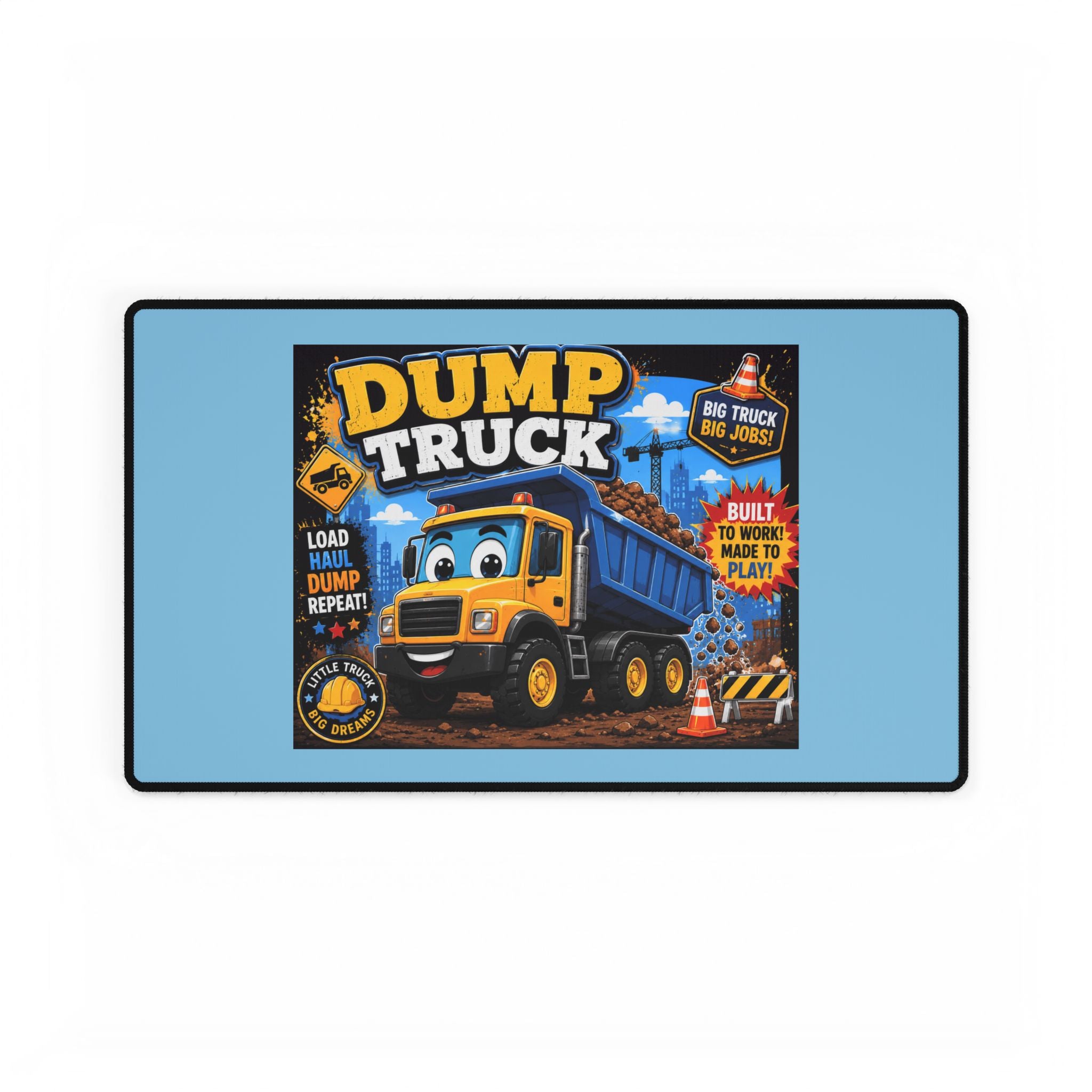 Dump Truck Kids Desk Mat — Construction-Themed Gaming & Study Mouse Pad