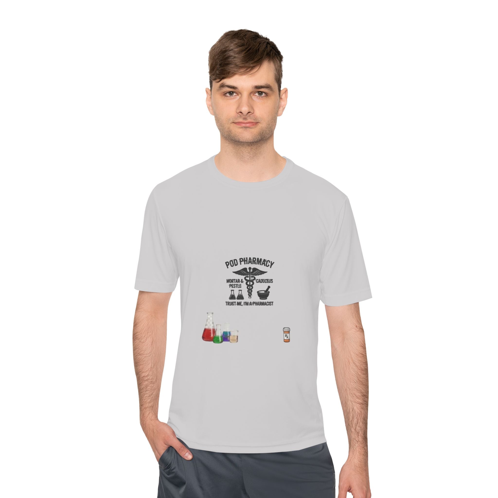 Lab Tech Tee — 'PhD Pharmacy' Science Beakers Graphic Shirt