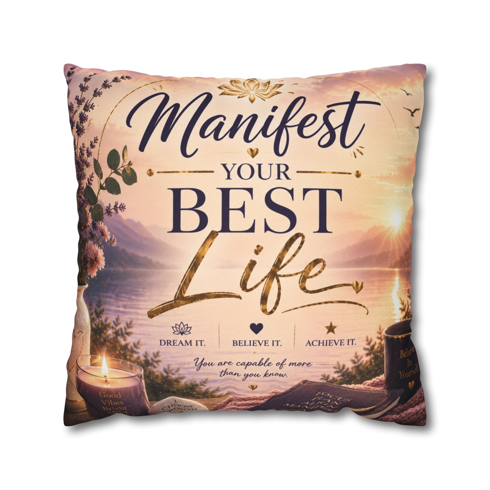 Manifest Your Best Life Decorative Pillowcase