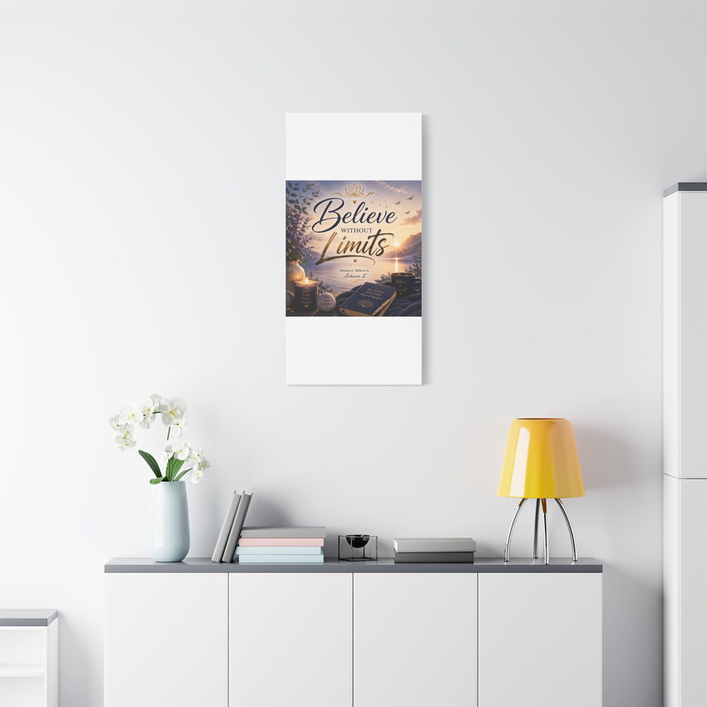 Believe Without Limits Canvas Wall Art – Inspirational Stretched Matte Print