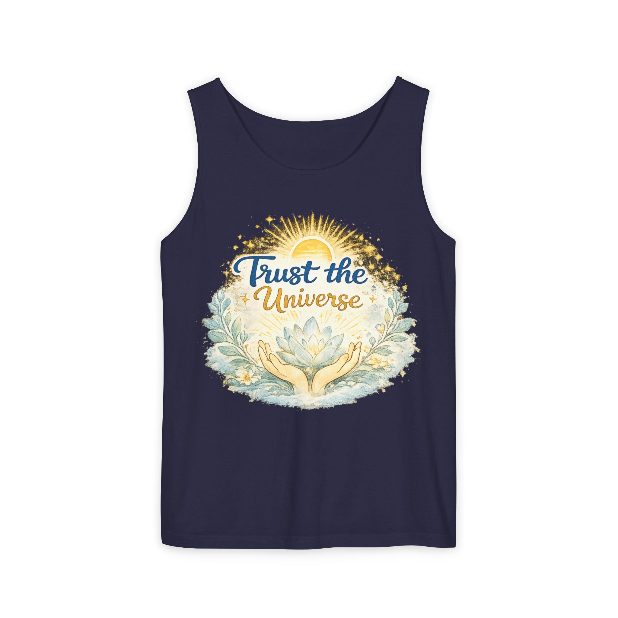 Trust the Universe Tank Top — Spiritual Lotus Graphic Vest