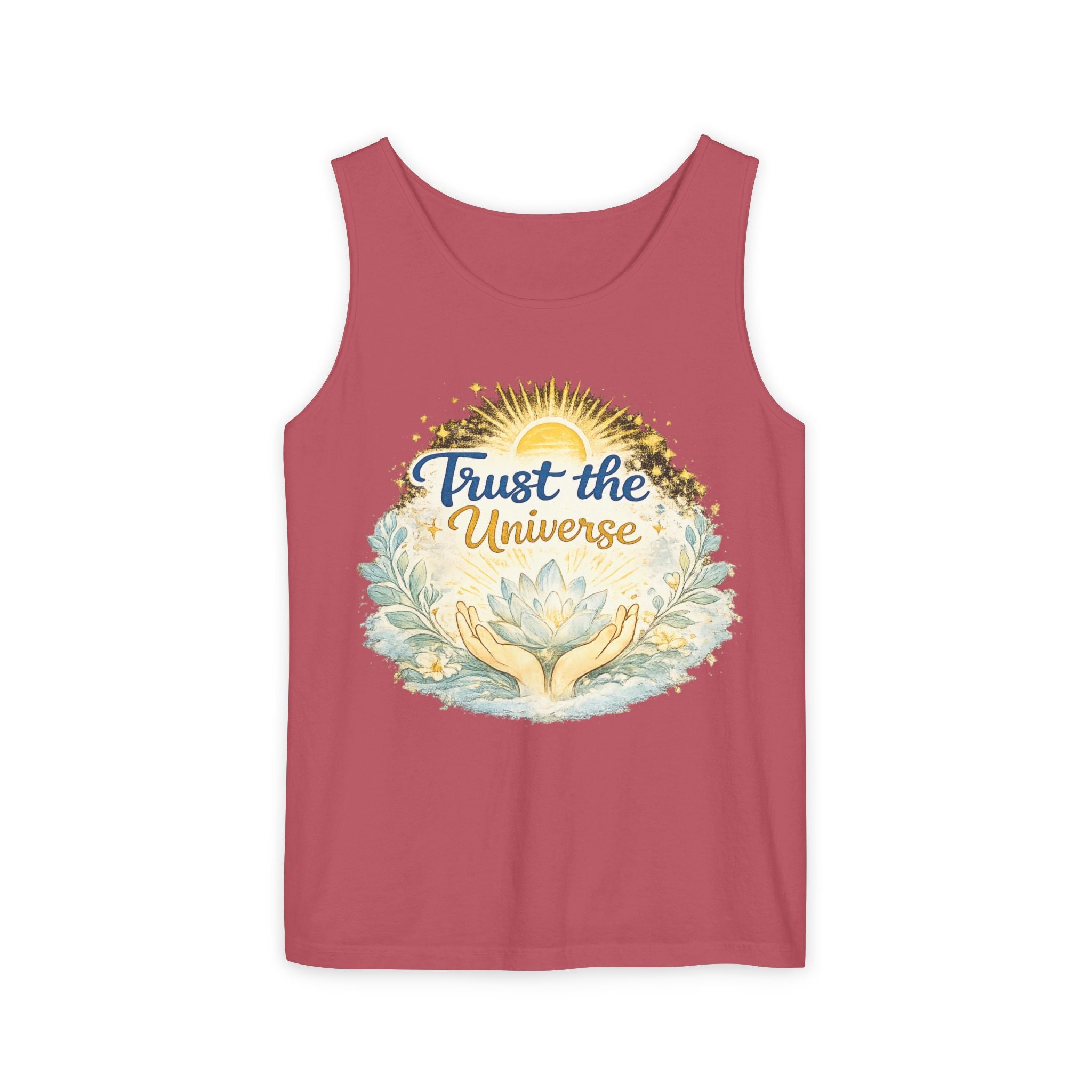 Trust the Universe Tank Top — Spiritual Lotus Graphic Vest