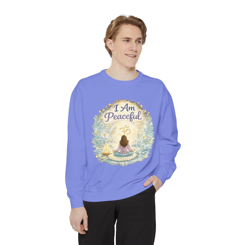 I Am Peaceful Meditation Sweatshirt — Yoga, Mindfulness & Spiritual Comfort