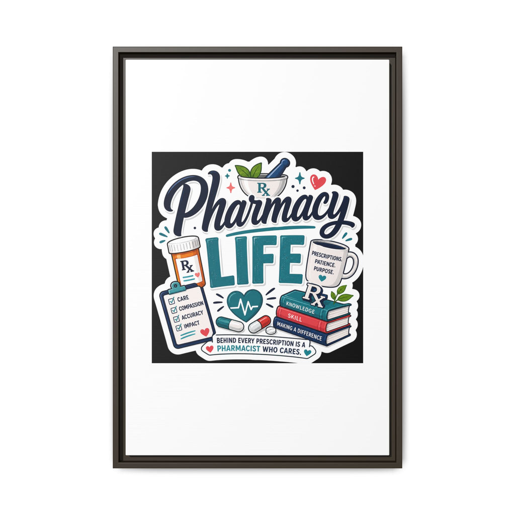 Pharmacy Life Framed Canvas Art — Colorful Pharmacist Wall Decor