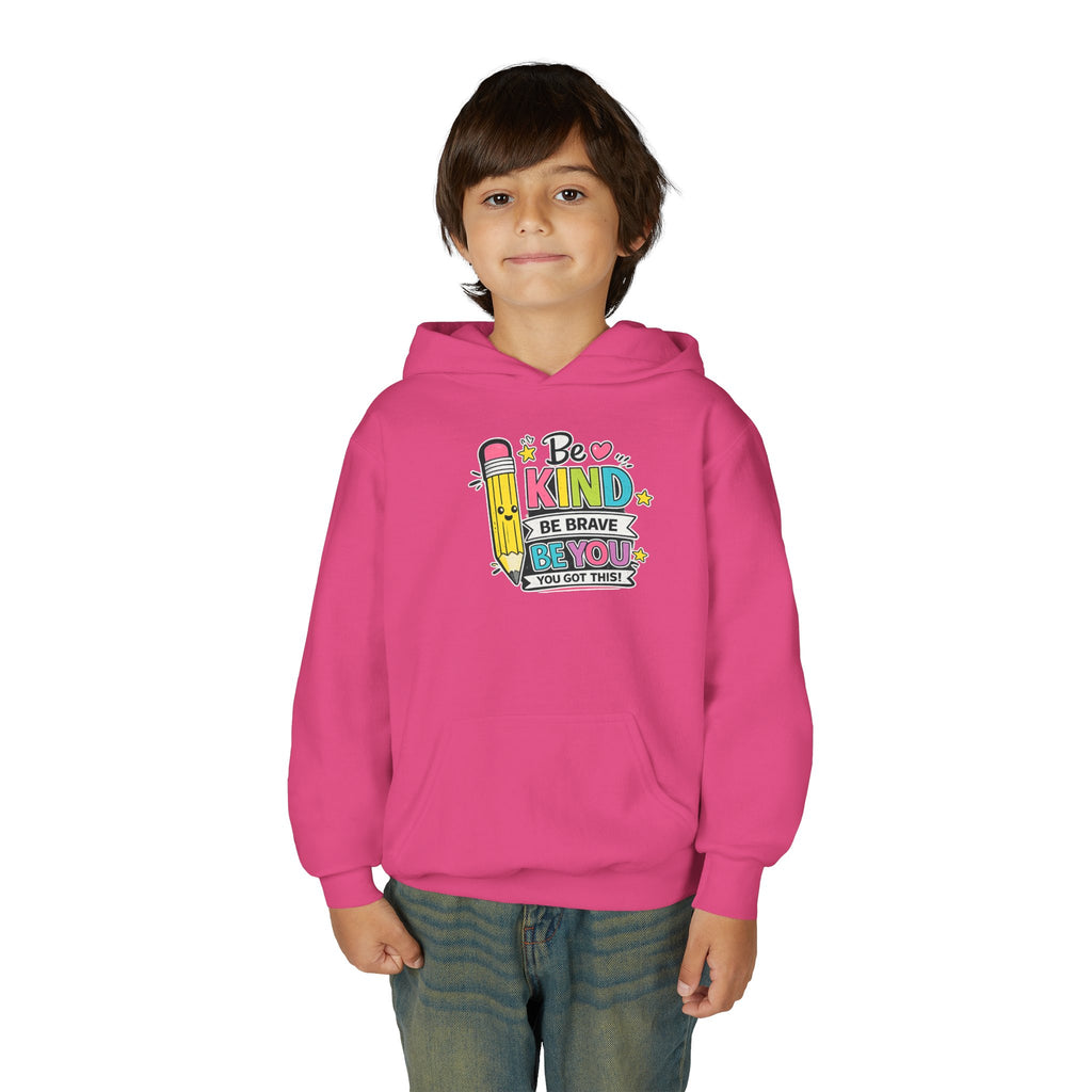 Be Kind Youth Hoodie – Encouraging Back-to-School Kids Sweatshirt