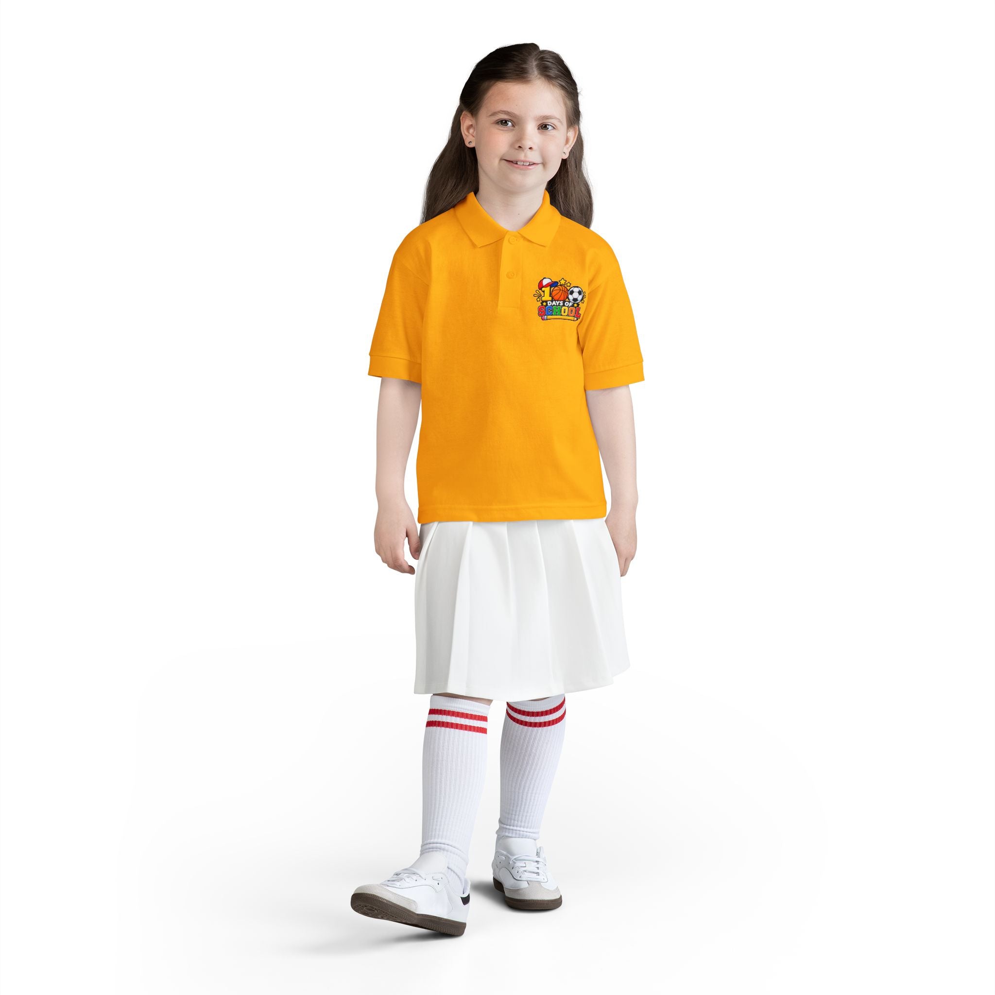 Youth Polo — "100 Days of School" Sport-Themed Kids Polo