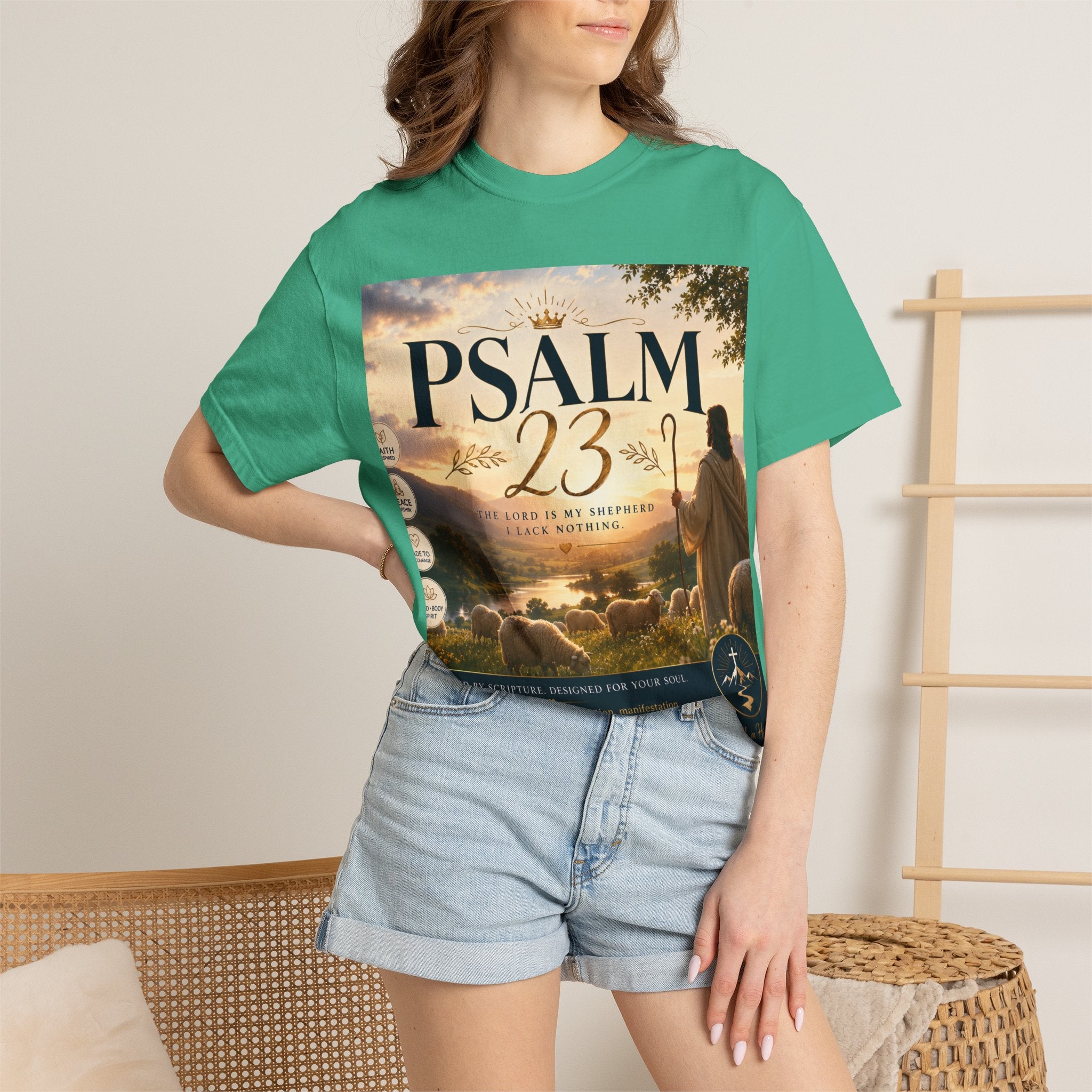 Psalm 23 T-Shirt — Christian Faith Shepherd Graphic Tee