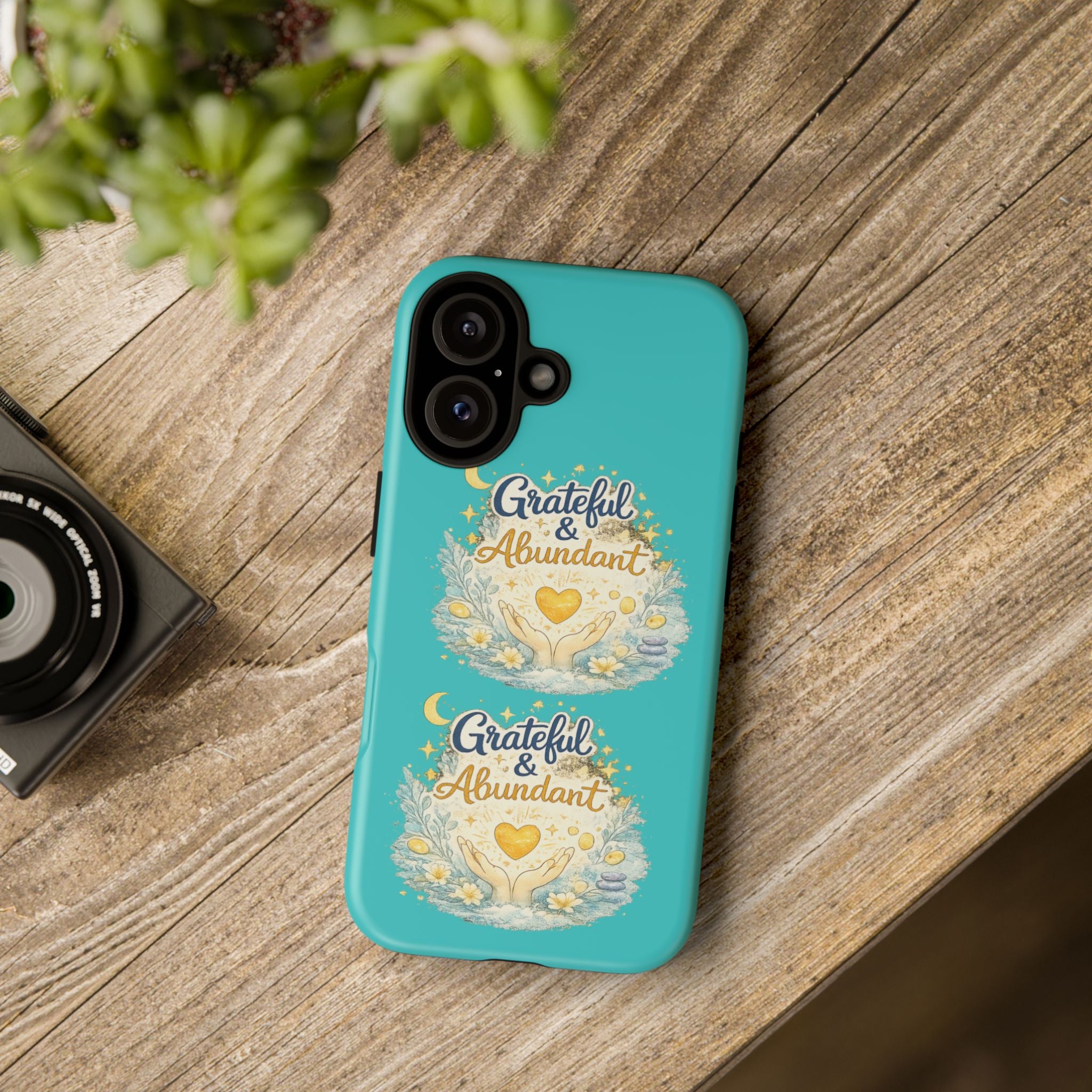 Phone Case — "Grateful & Abundant" Floral Heart Protective Cover
