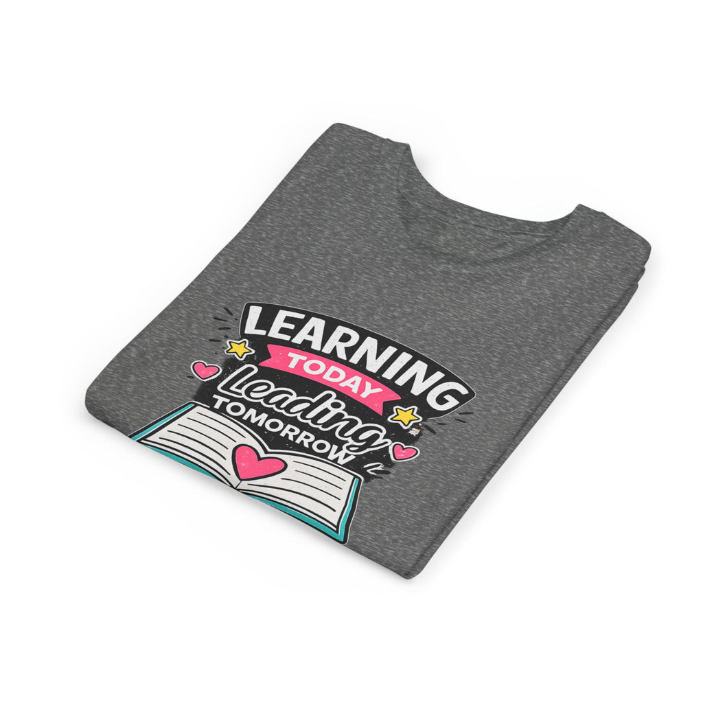 Youth Tee — "Learning Today, Leading Tomorrow" School Kids Graphic T-Shirt