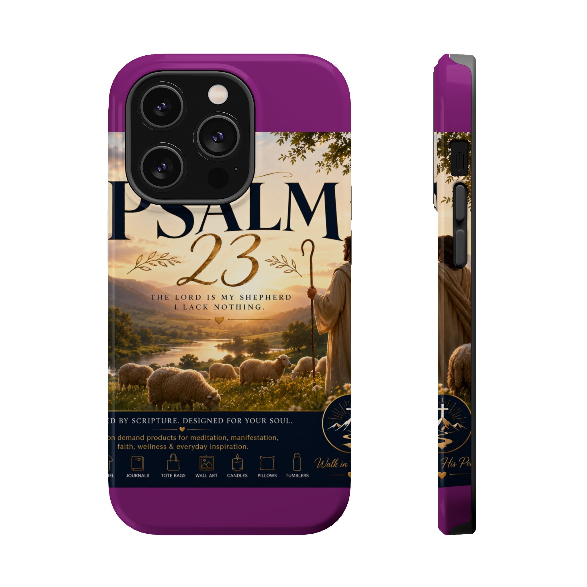 Psalm 23 Phone Case — Magnetic Impact-Resistant Christian iPhone Cover
