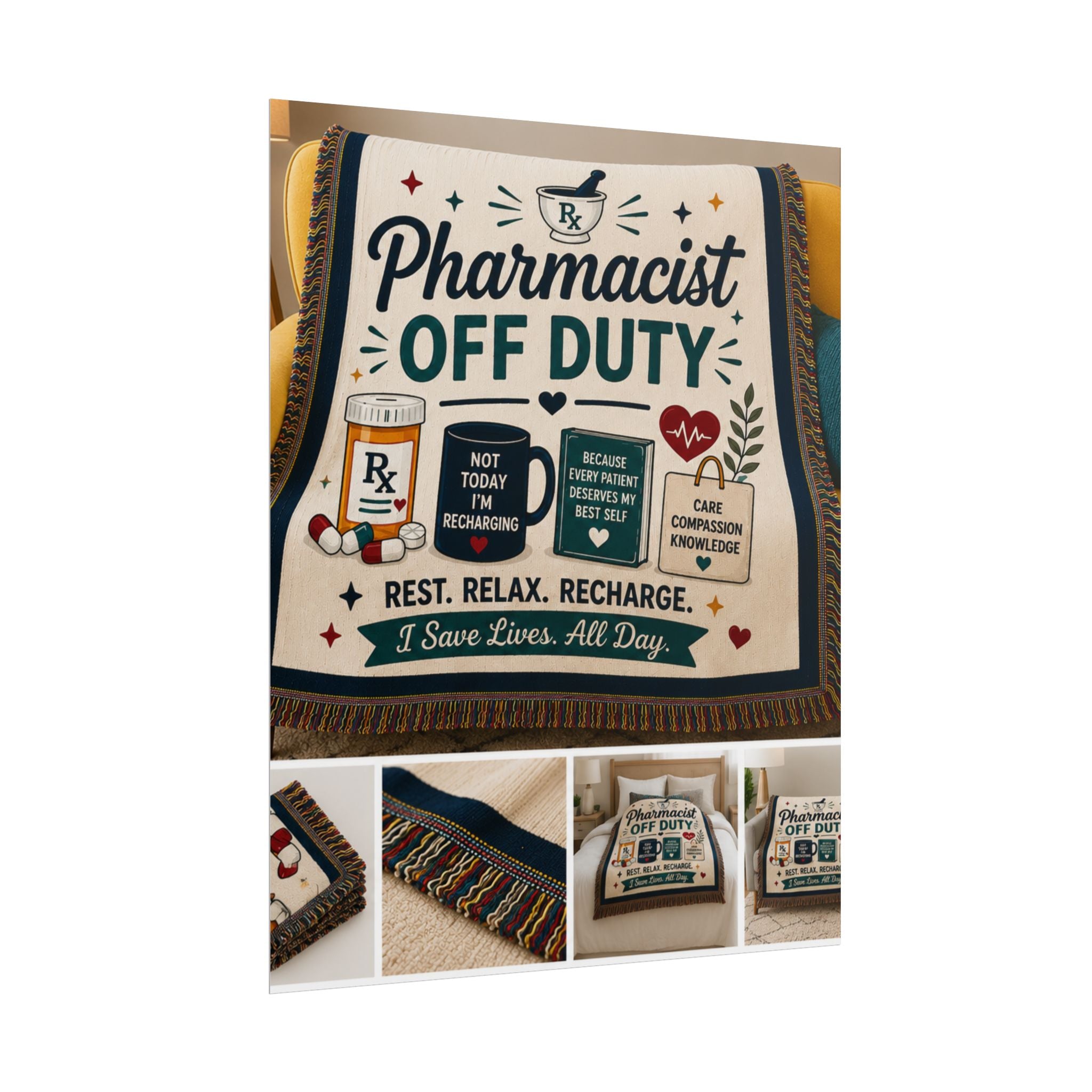Pharmacist Off Duty Poster - Rest Relax Recharge Wall Art