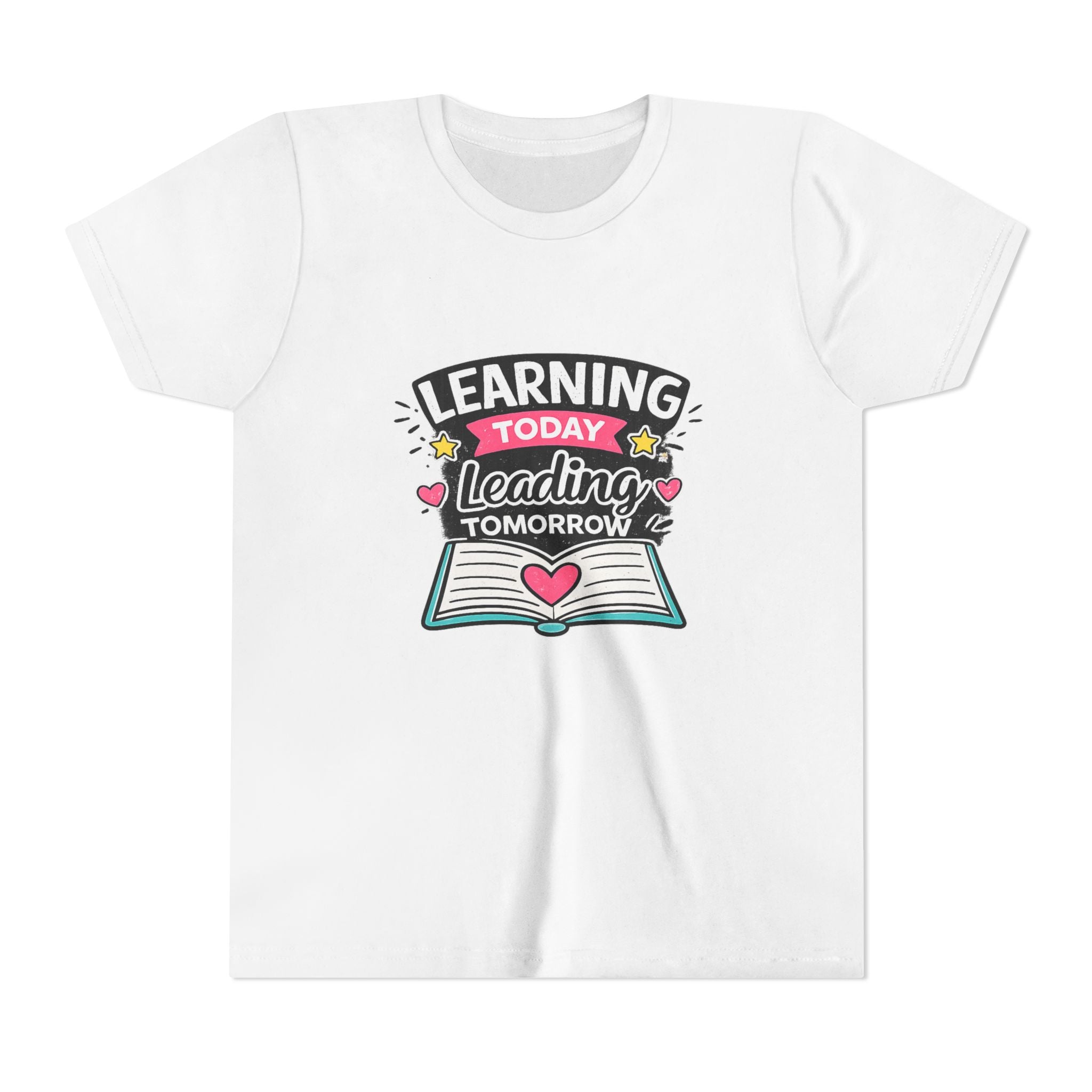 Youth Tee — "Learning Today, Leading Tomorrow" School Kids Graphic T-Shirt
