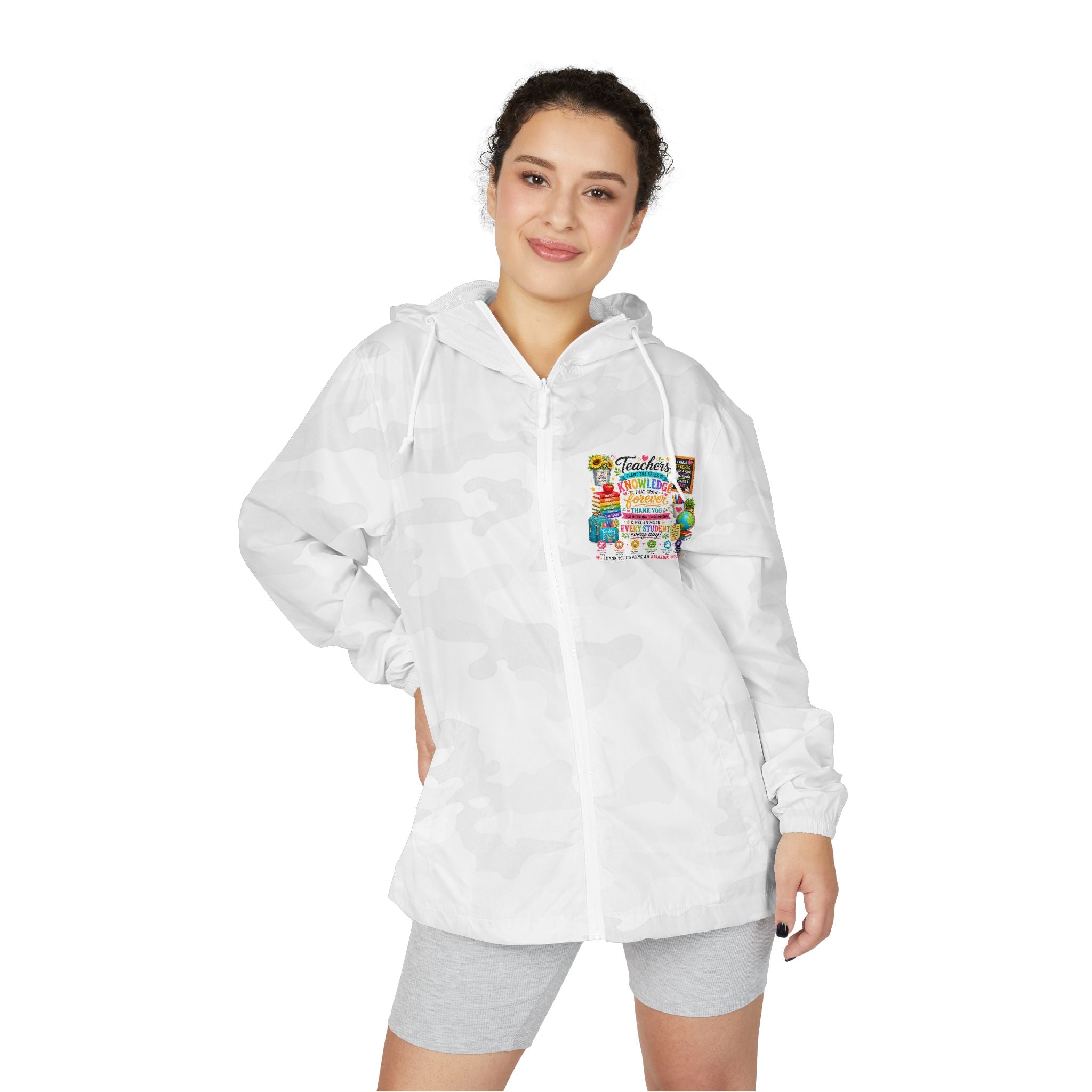 Colorful Floral 'Friends Forever' Windbreaker Jacket — Lightweight Hooded Zip-Up