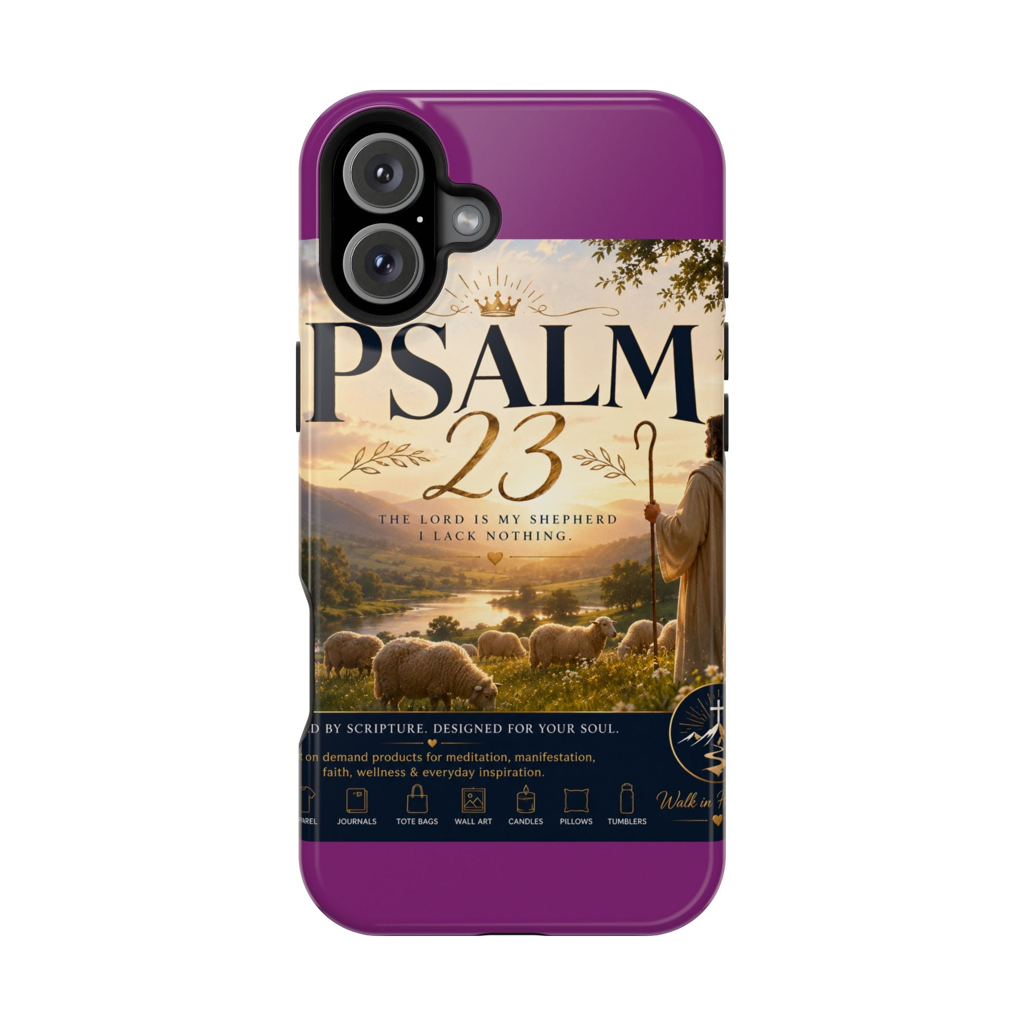 Psalm 23 Phone Case — Magnetic Impact-Resistant Christian iPhone Cover
