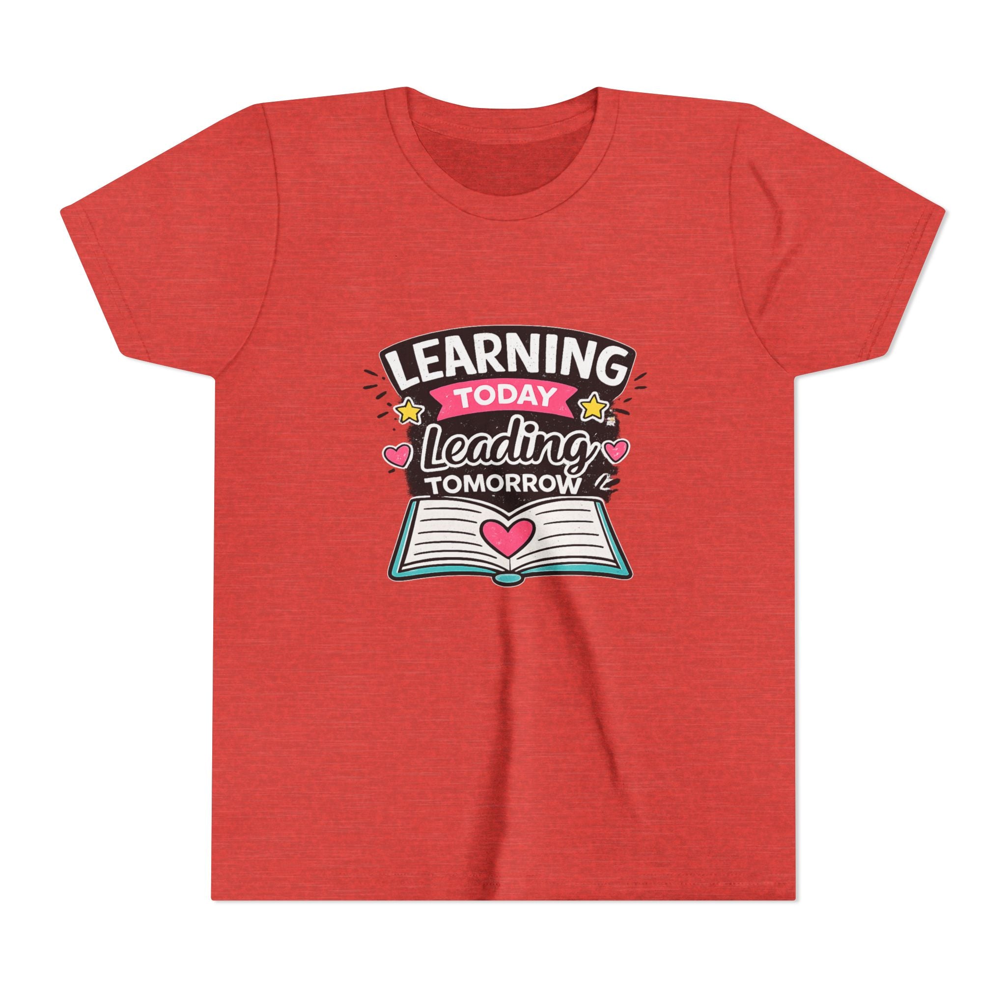 Youth Tee — "Learning Today, Leading Tomorrow" School Kids Graphic T-Shirt