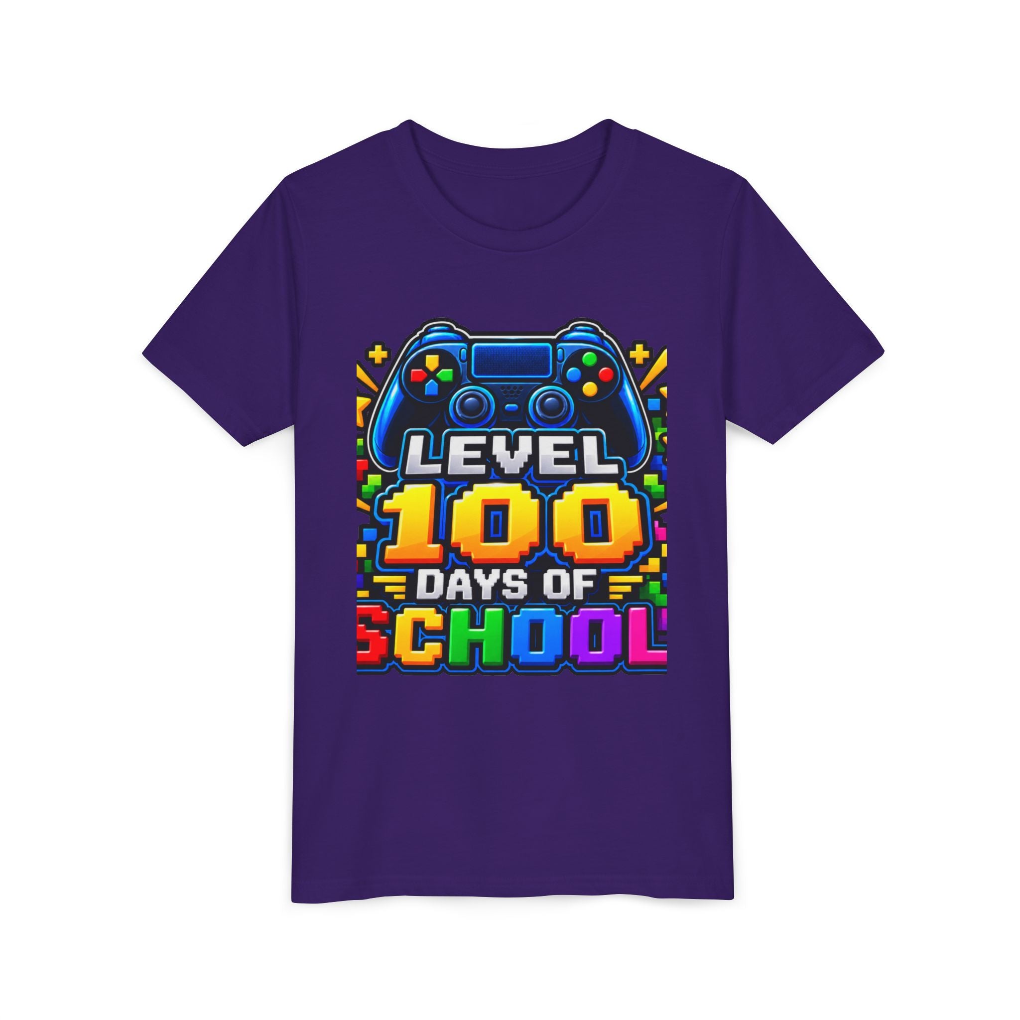 Level 100 Days of School Youth Tee — Gamer 100th Day of School Shirt