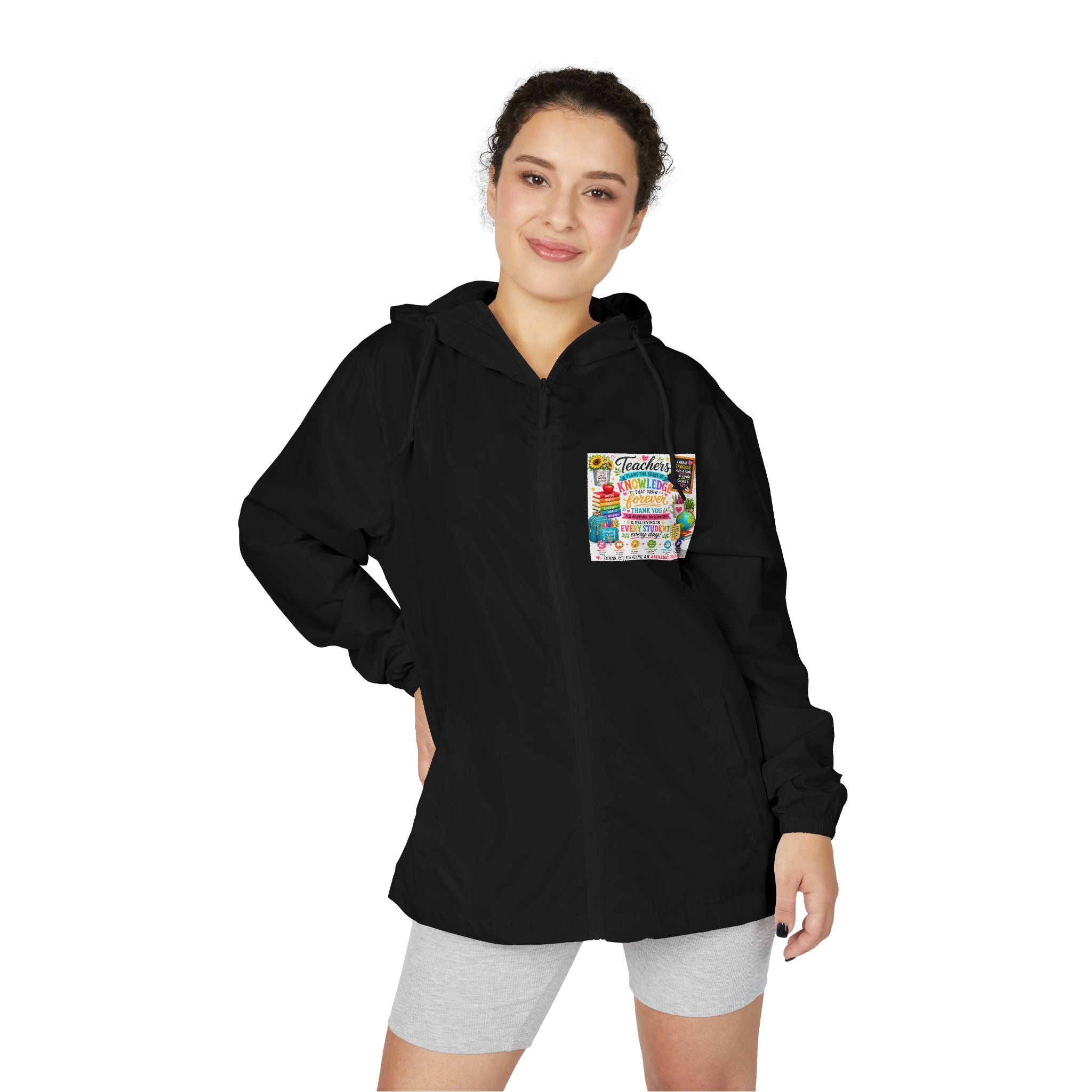 Colorful Floral 'Friends Forever' Windbreaker Jacket — Lightweight Hooded Zip-Up