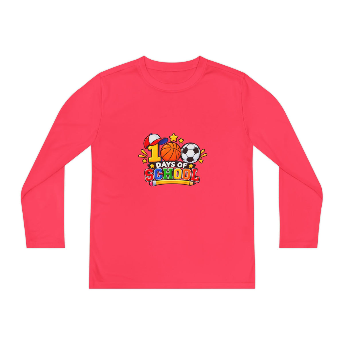 Youth Long Sleeve Tee – "1 Days of School" Sports Back-to-School Shirt