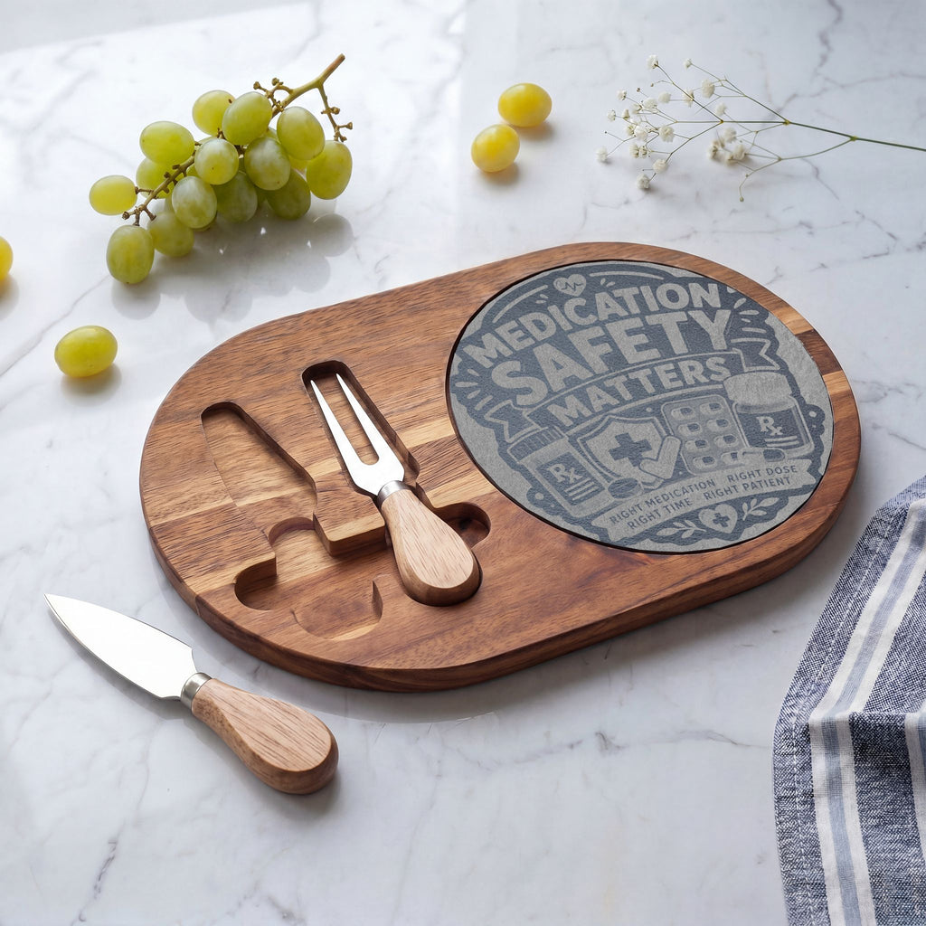 Medication Safety Matters Engraved Serving Board | Perfect Gift for Pharmacists