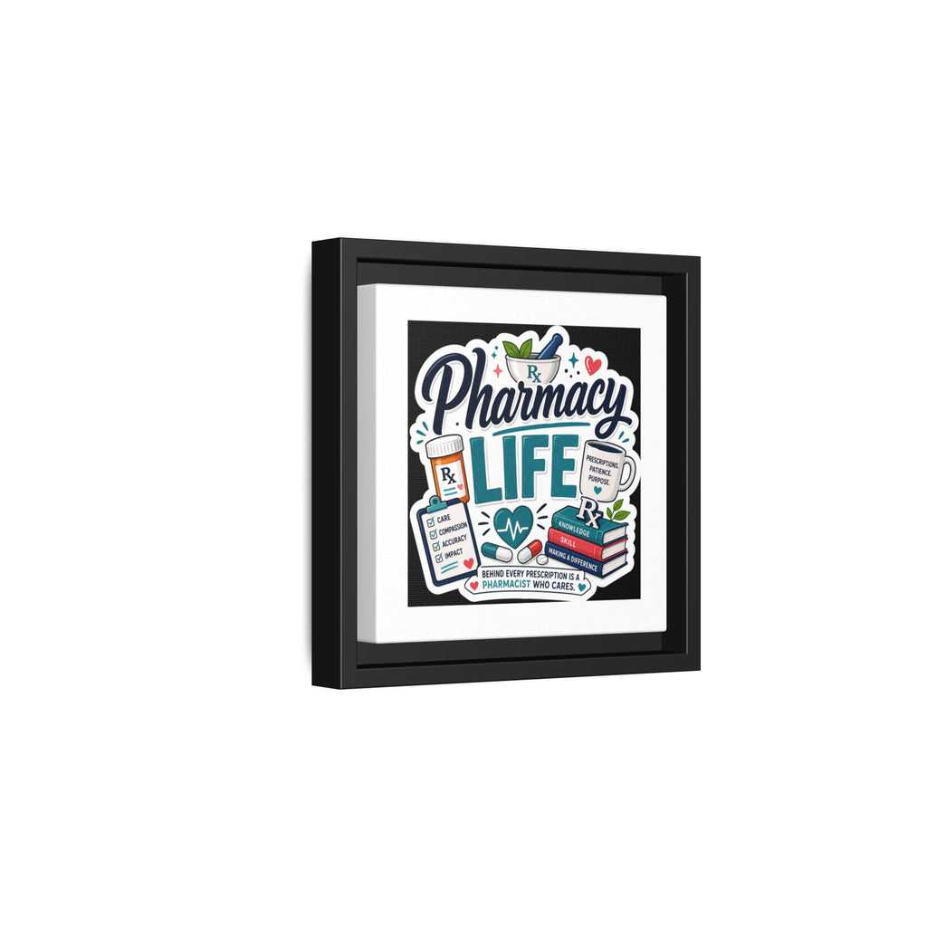 Pharmacy Life Framed Canvas Art — Colorful Pharmacist Wall Decor