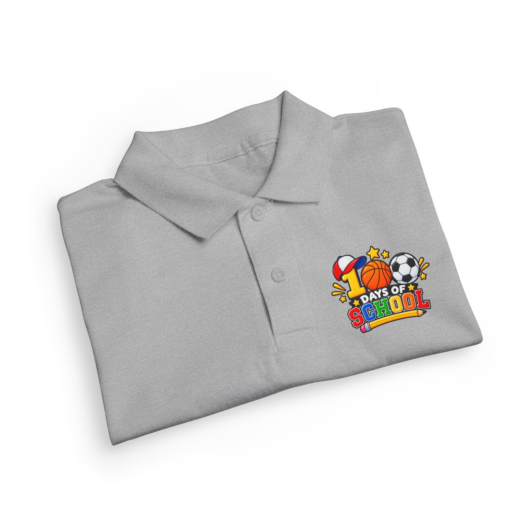 Youth Polo — "100 Days of School" Sport-Themed Kids Polo
