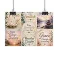 Rolled Poster - Inspirational Wall Art Set: "Choose Peace / Live with Gratitude / Calm Mind, Happy Heart / Trust Today's Journey / [...]