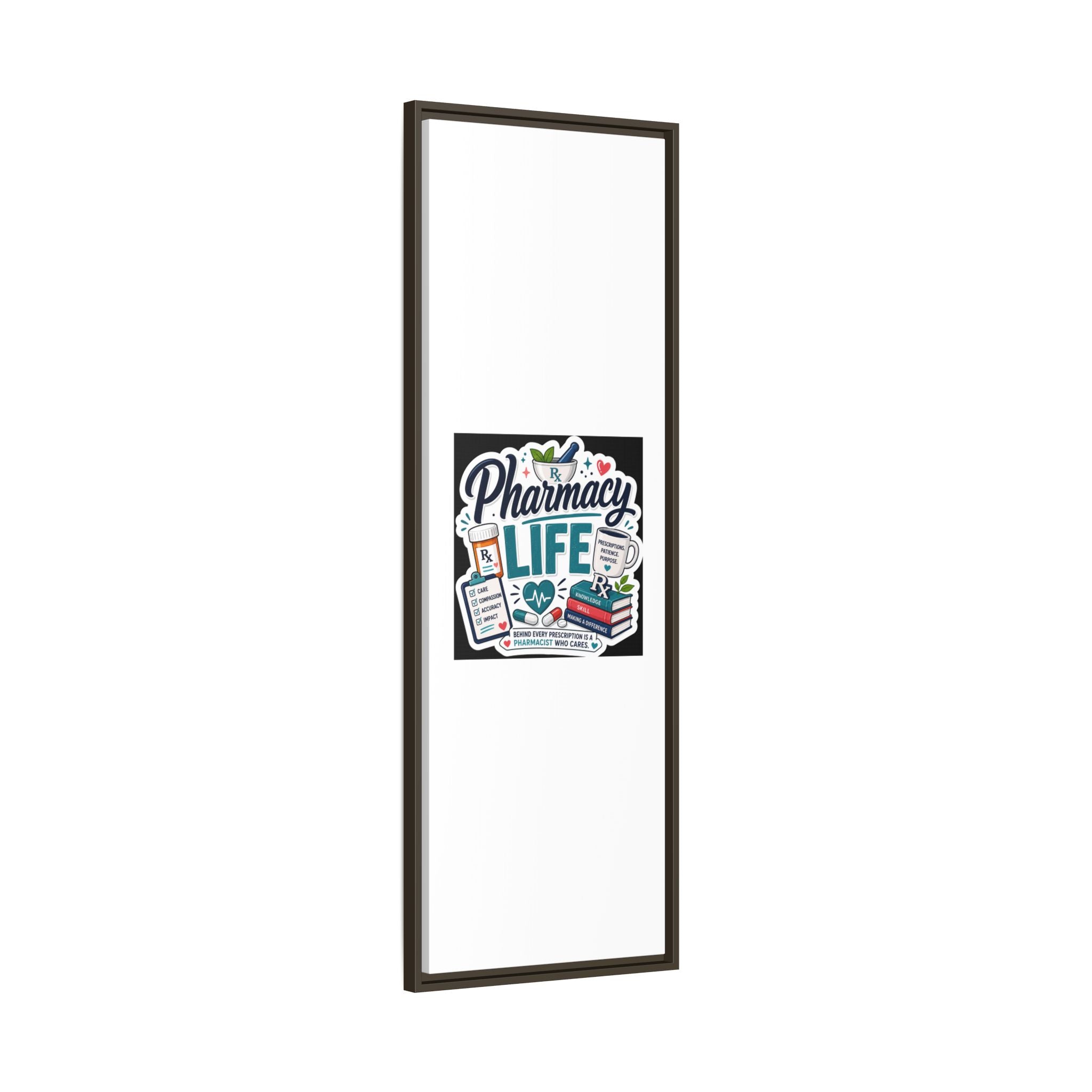 Pharmacy Life Framed Canvas Art — Colorful Pharmacist Wall Decor
