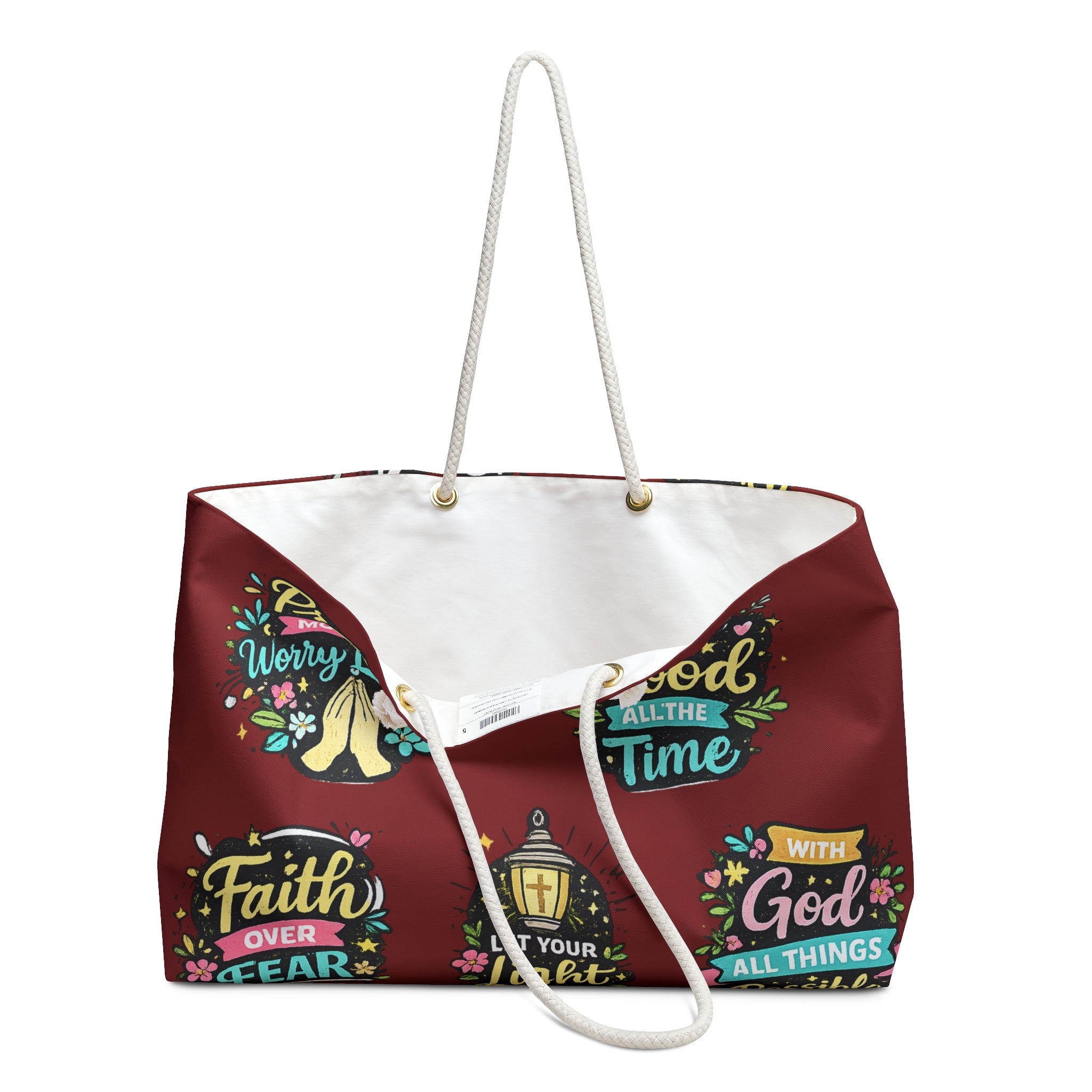 Christian Weekender Bag — "God is Good All the Time" Inspirational Travel Tote