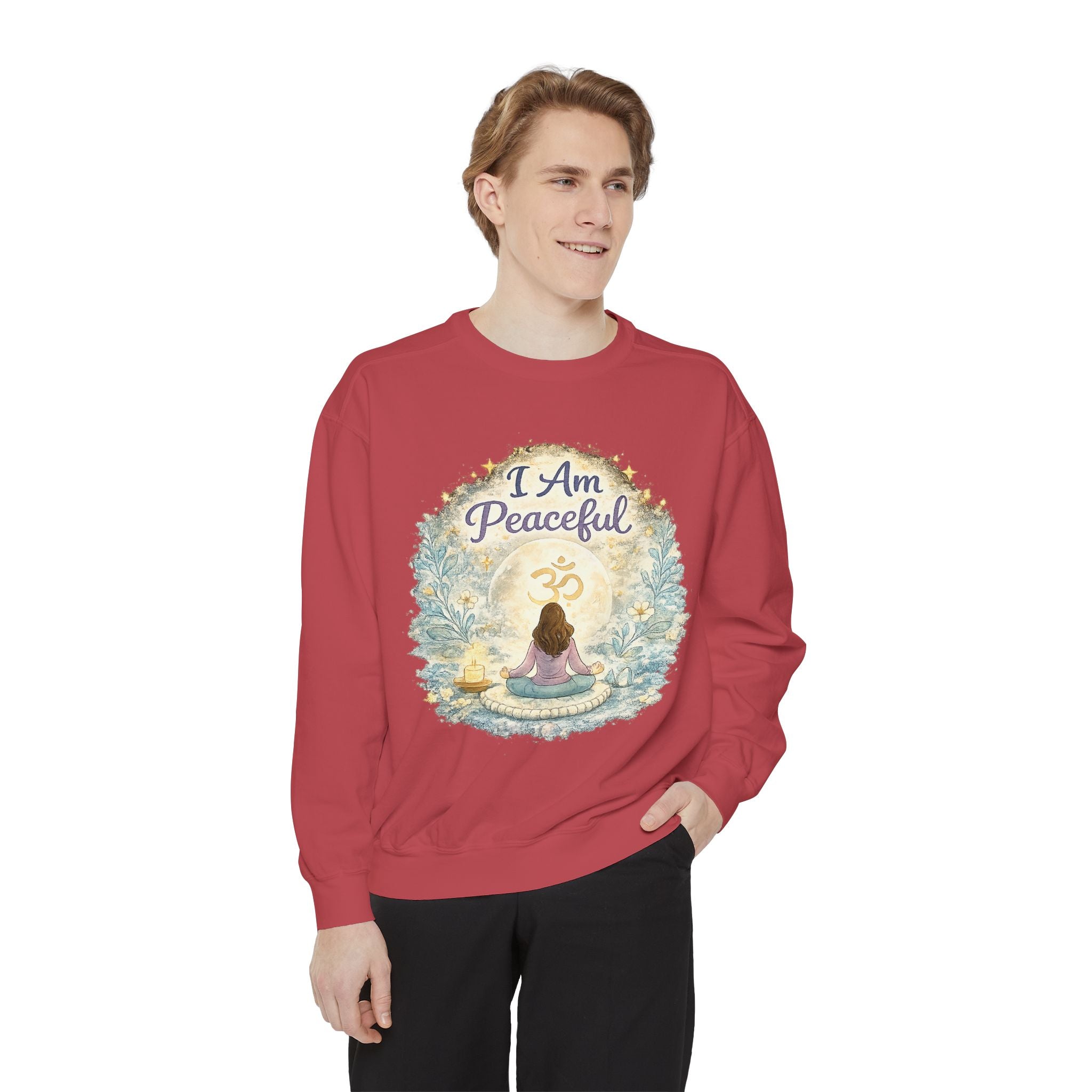 Peaceful Meditation Sweatshirt — "I Am Peaceful" Cozy Wellness Pullover
