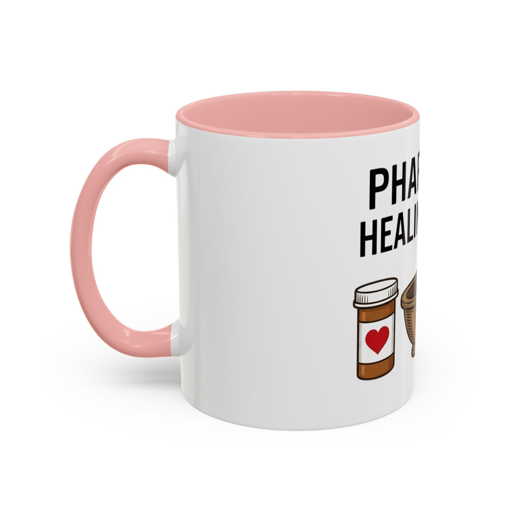 Pharmacy Healing Heart Coffee Mug — Pharmacist Appreciation Accent Mug