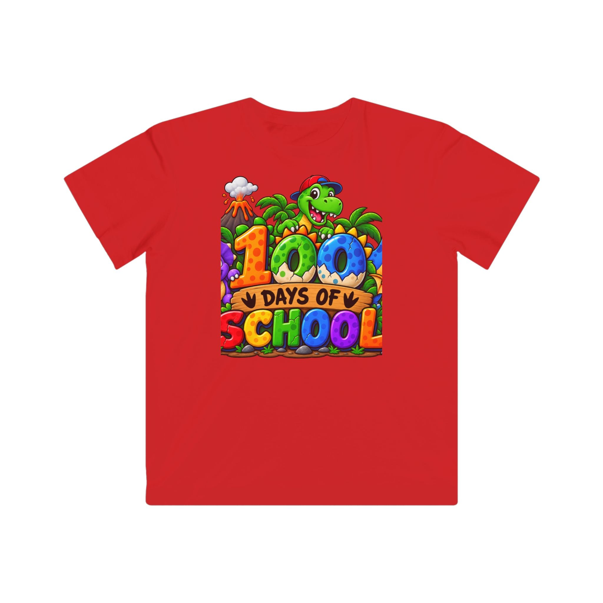 Kids 100 Days of School T-Shirt – Colorful Dino Celebration Tee