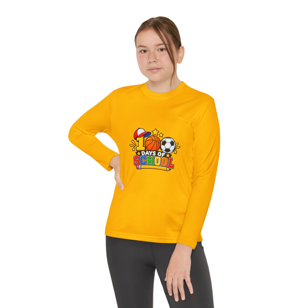 Youth Long Sleeve Tee – "1 Days of School" Sports Back-to-School Shirt