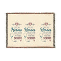 Nurse Hero Woven Blanket — "Your Real Heroes Wear Scrubs" Cozy Throw for Nurses & Healthcare Gifts