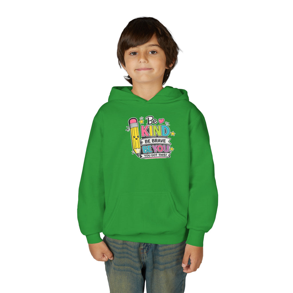Be Kind Youth Hoodie – Encouraging Back-to-School Kids Sweatshirt