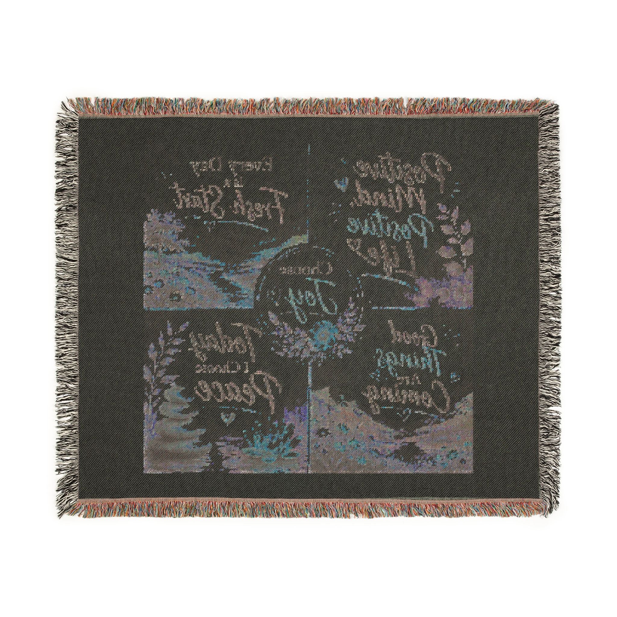 Inspirational Quote Woven Blanket — "Choose Joy" Comfort Throw