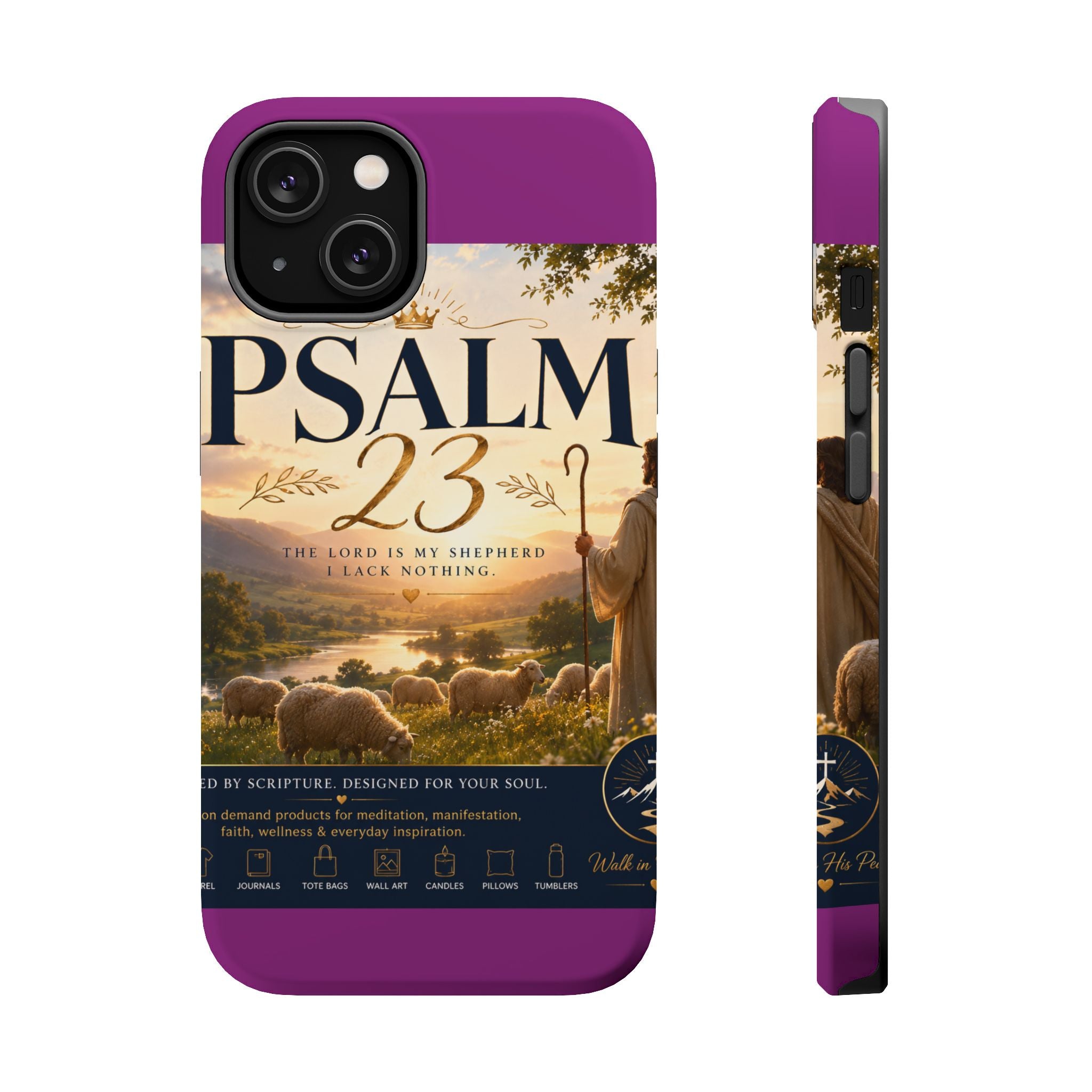 Psalm 23 Phone Case — Magnetic Impact-Resistant Christian iPhone Cover