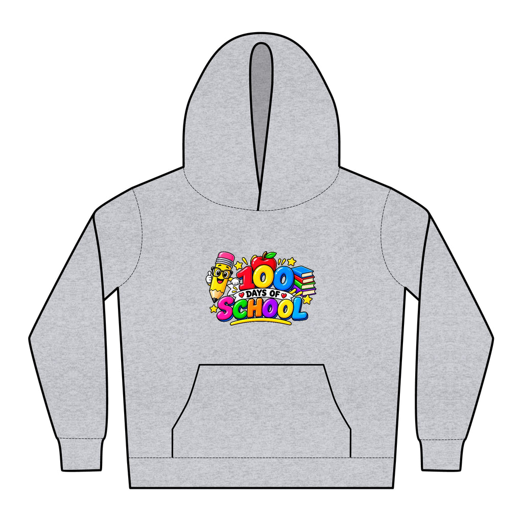 Kids Hoodie — Colorful "100 Days of School" Celebration Sweatshirt