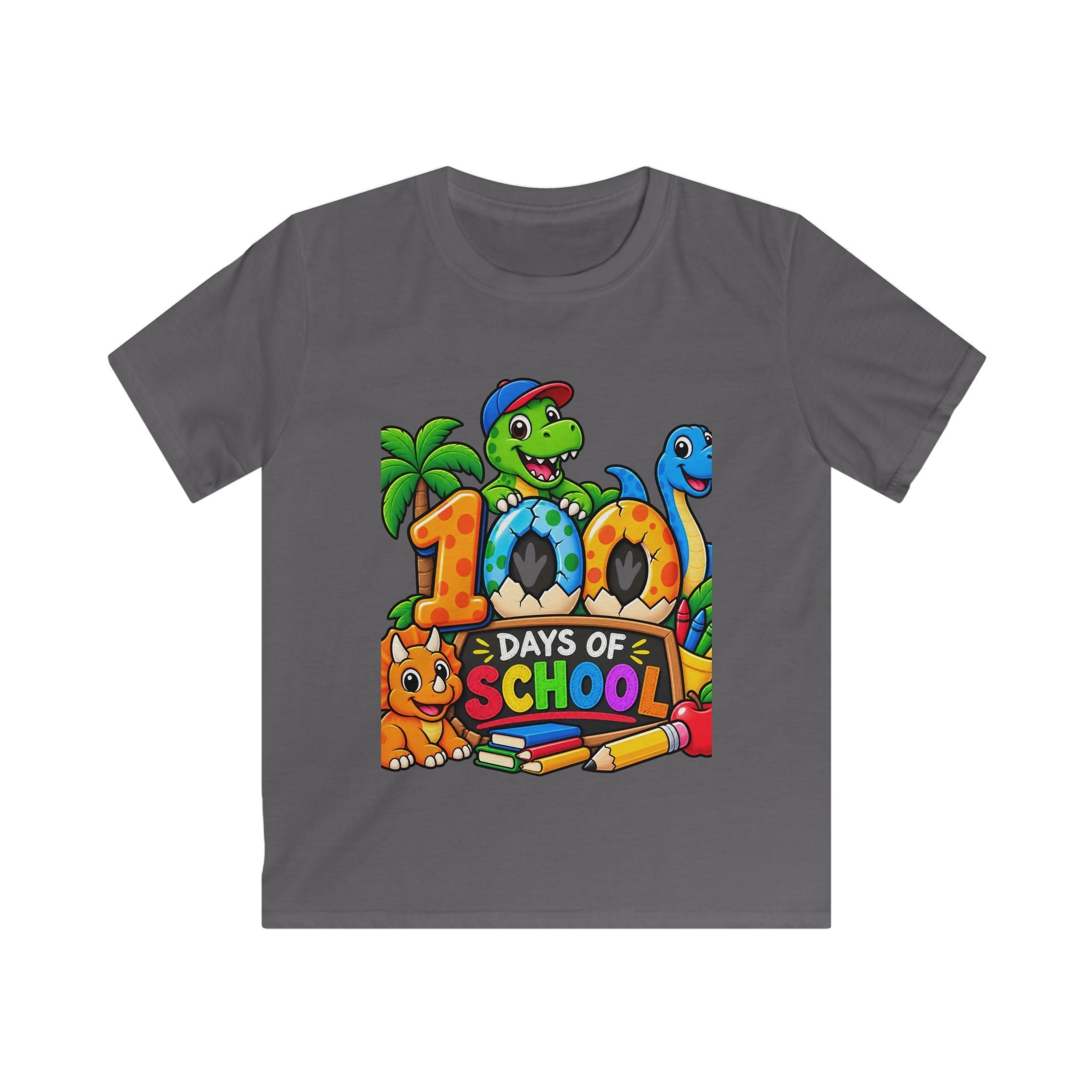 100 Days of School Kids Tee — Cute Dinosaur Celebration Shirt for Preschool & Elementary