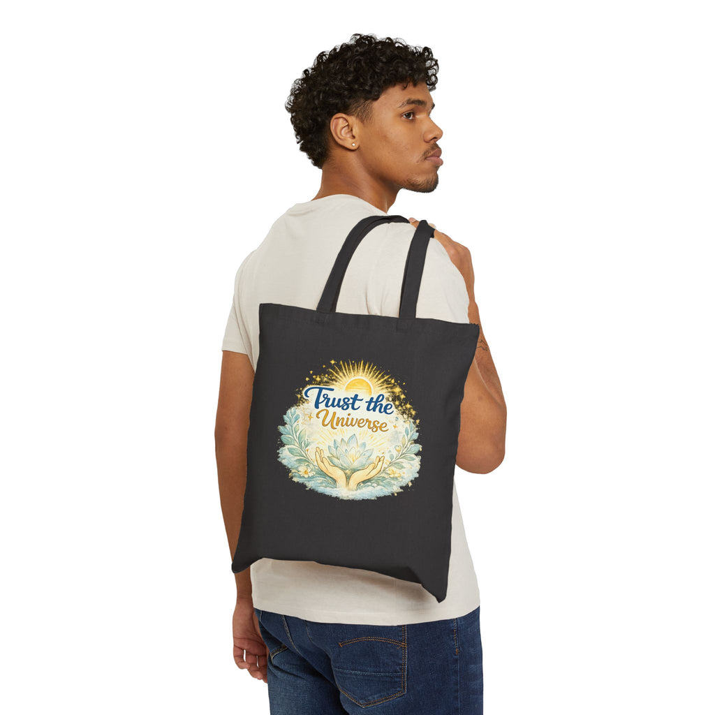 Trust the Universe Tote Bag — Inspirational Cotton Canvas Grocery & Market Tote