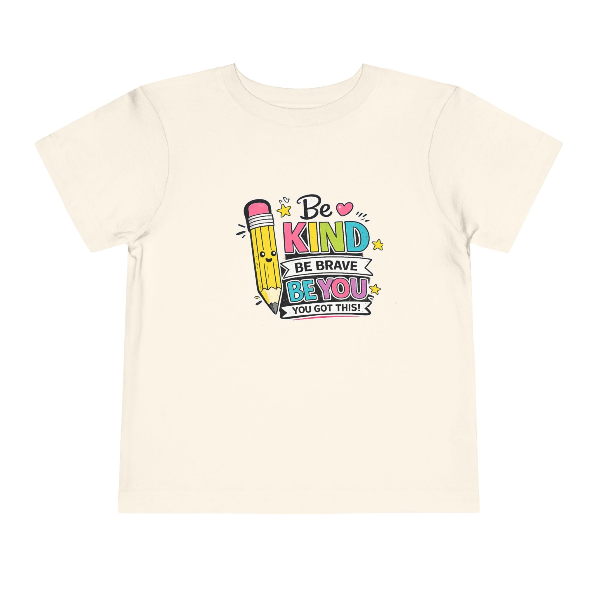 Be Kind Pencil Toddler Tee — "Be Kind, Be Brave, Be You" Inspirational Kids Shirt