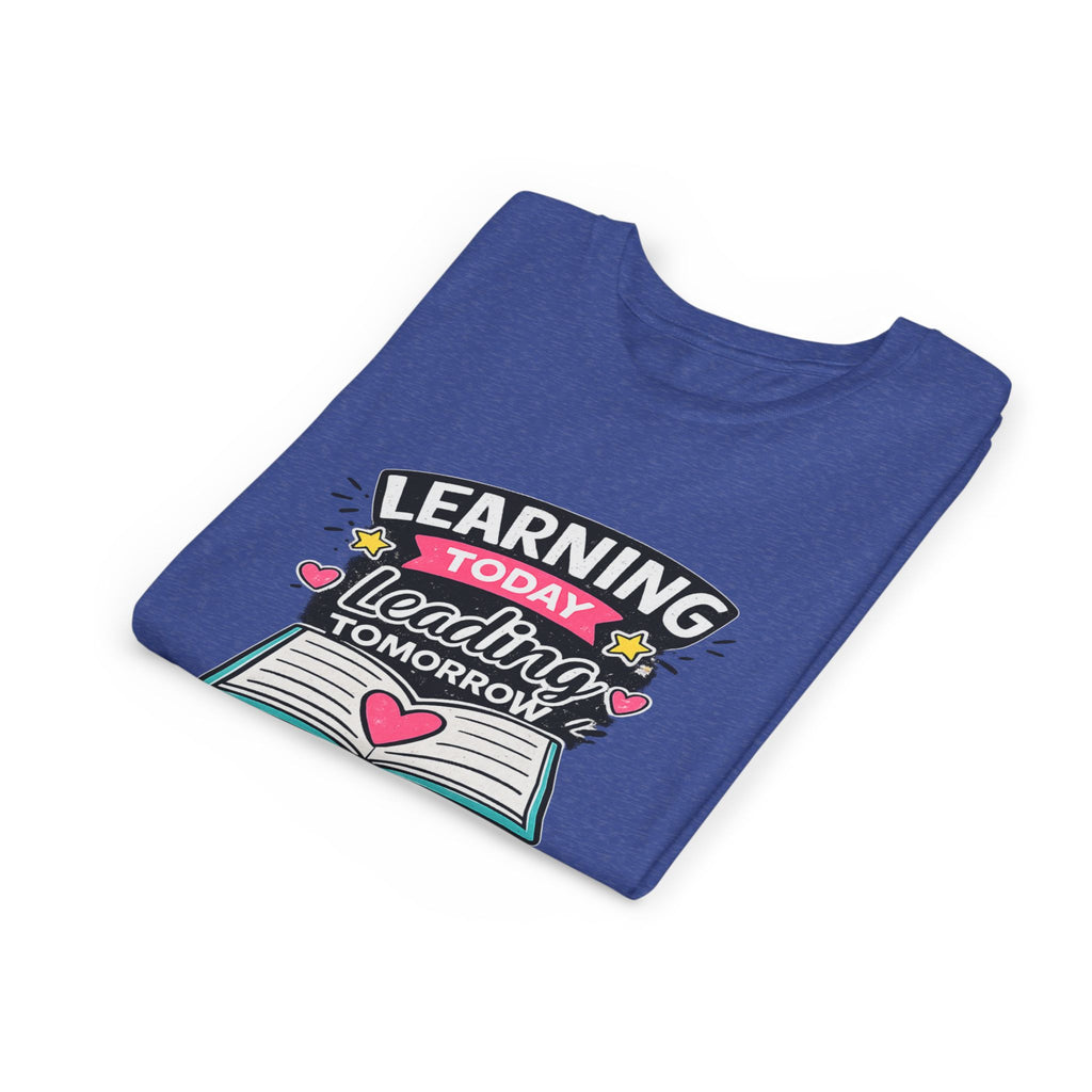 Youth Tee — "Learning Today, Leading Tomorrow" School Kids Graphic T-Shirt