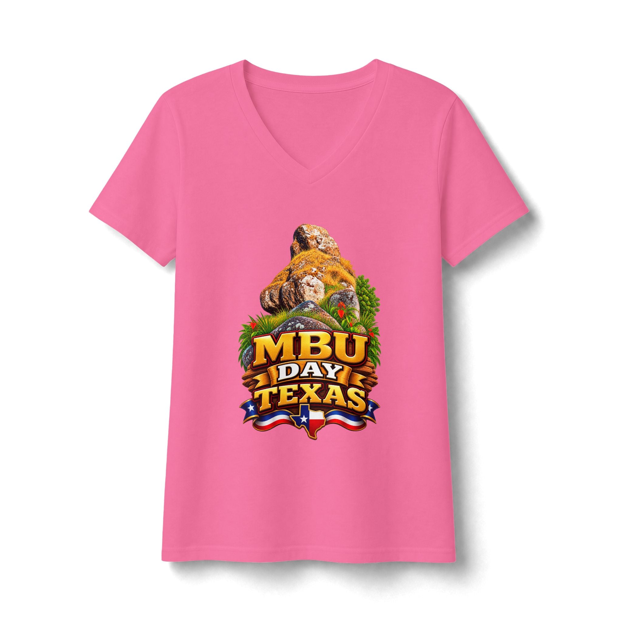 Mbu Day Texas V-Neck Tee — "Mbu Day: United by Heritage, Inspired by Community" Women's Shirt