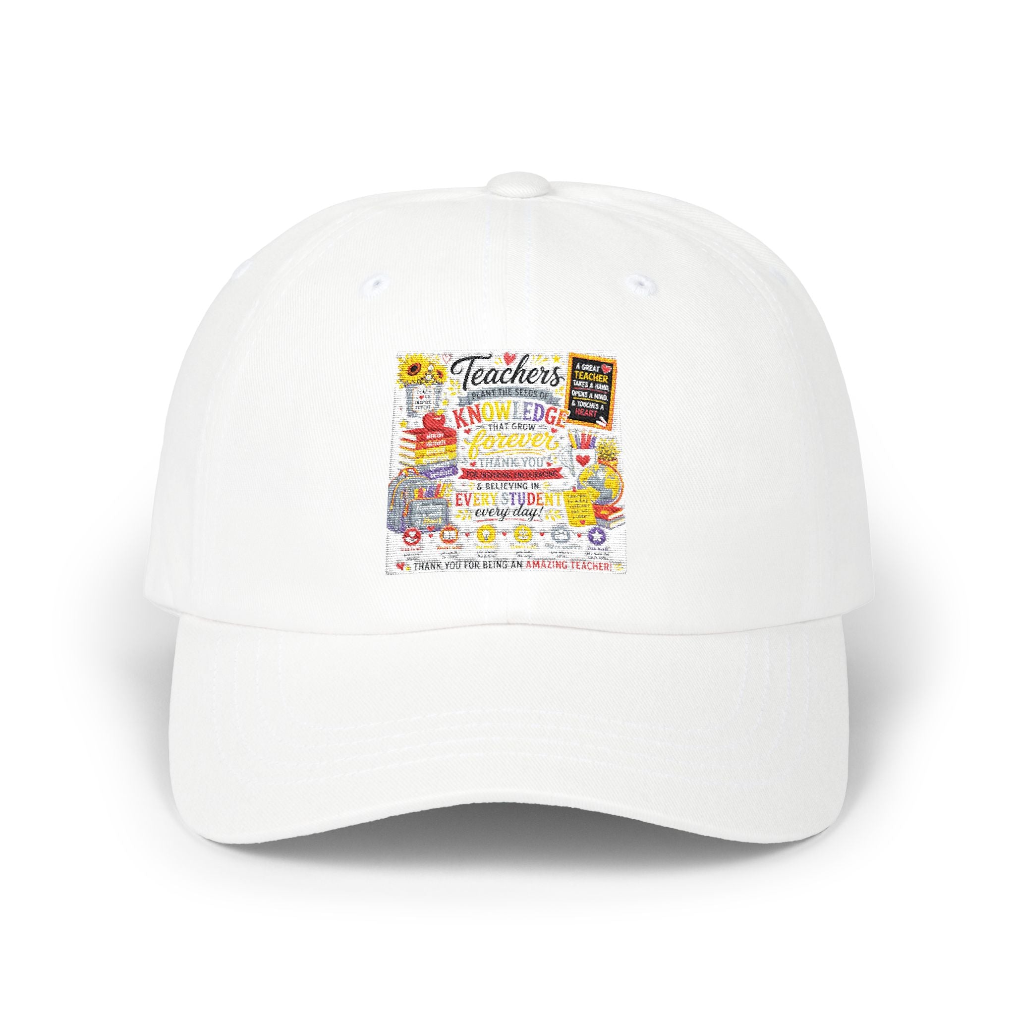 Dad Cap — Teacher Appreciation Collage Hat (Thank You, Best Teacher)