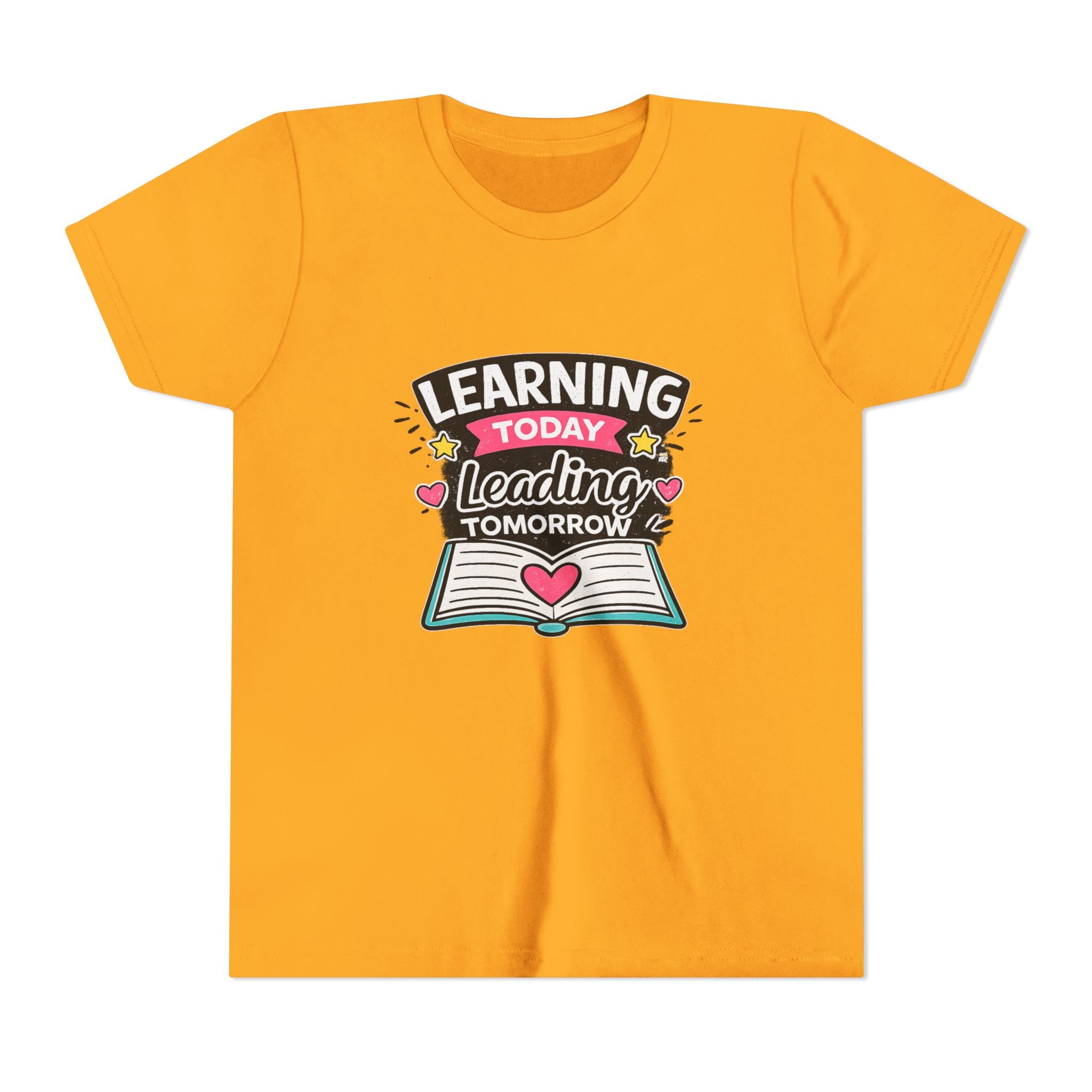 Youth Tee — "Learning Today, Leading Tomorrow" School Kids Graphic T-Shirt