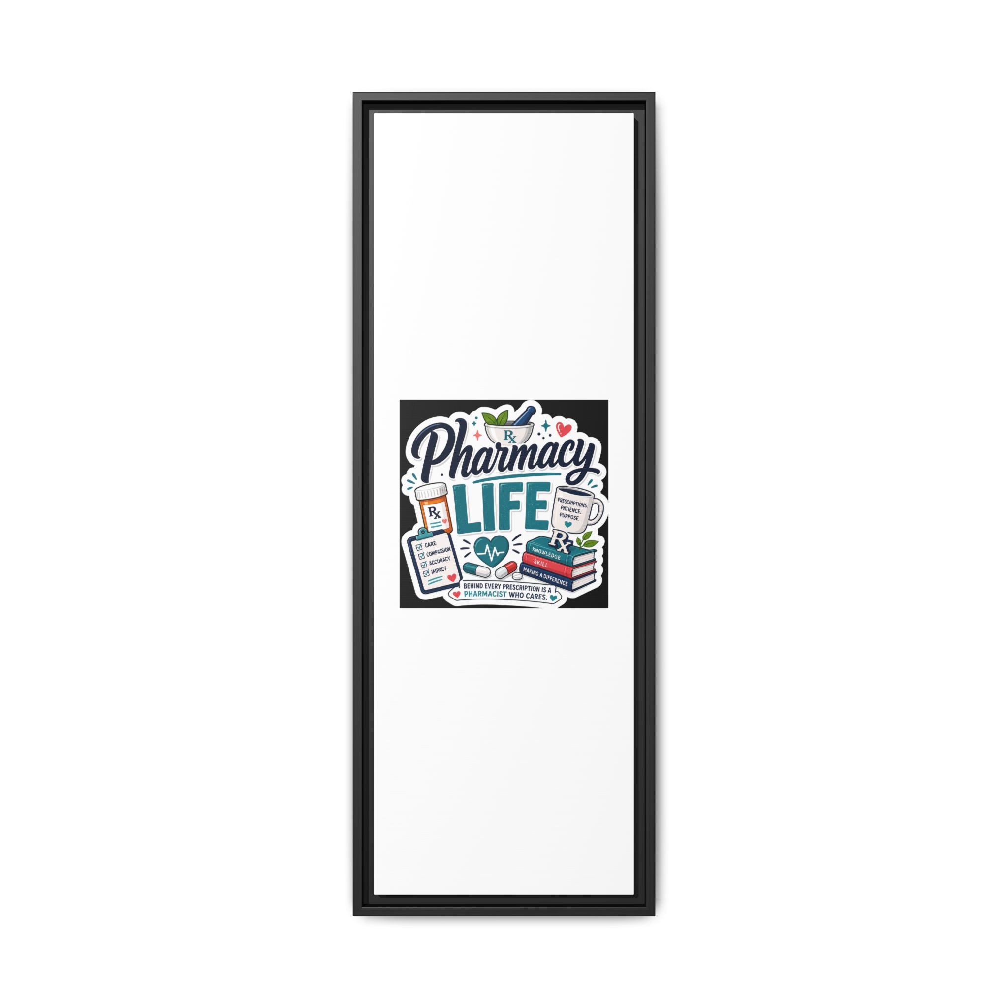 Pharmacy Life Framed Canvas Art — Colorful Pharmacist Wall Decor